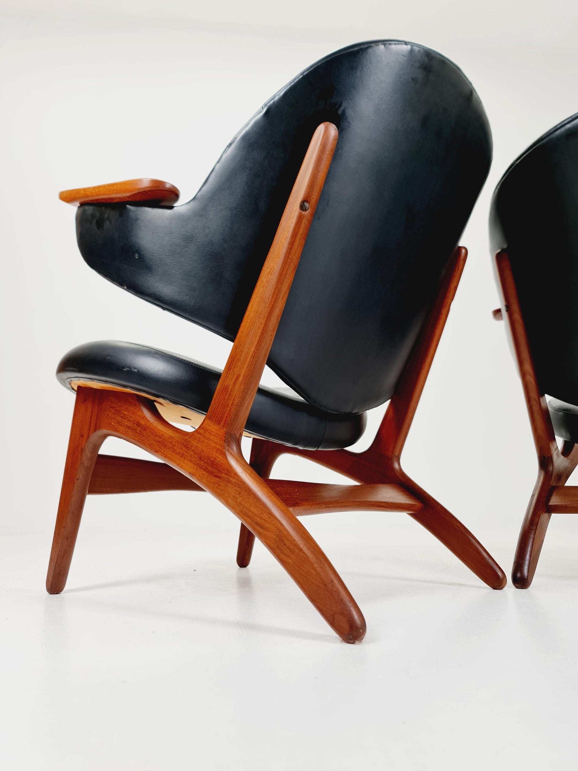 Danish Modern Teak Armchairs BY Carl Edward Matthes Modell 33 Set of 2 , 1960s