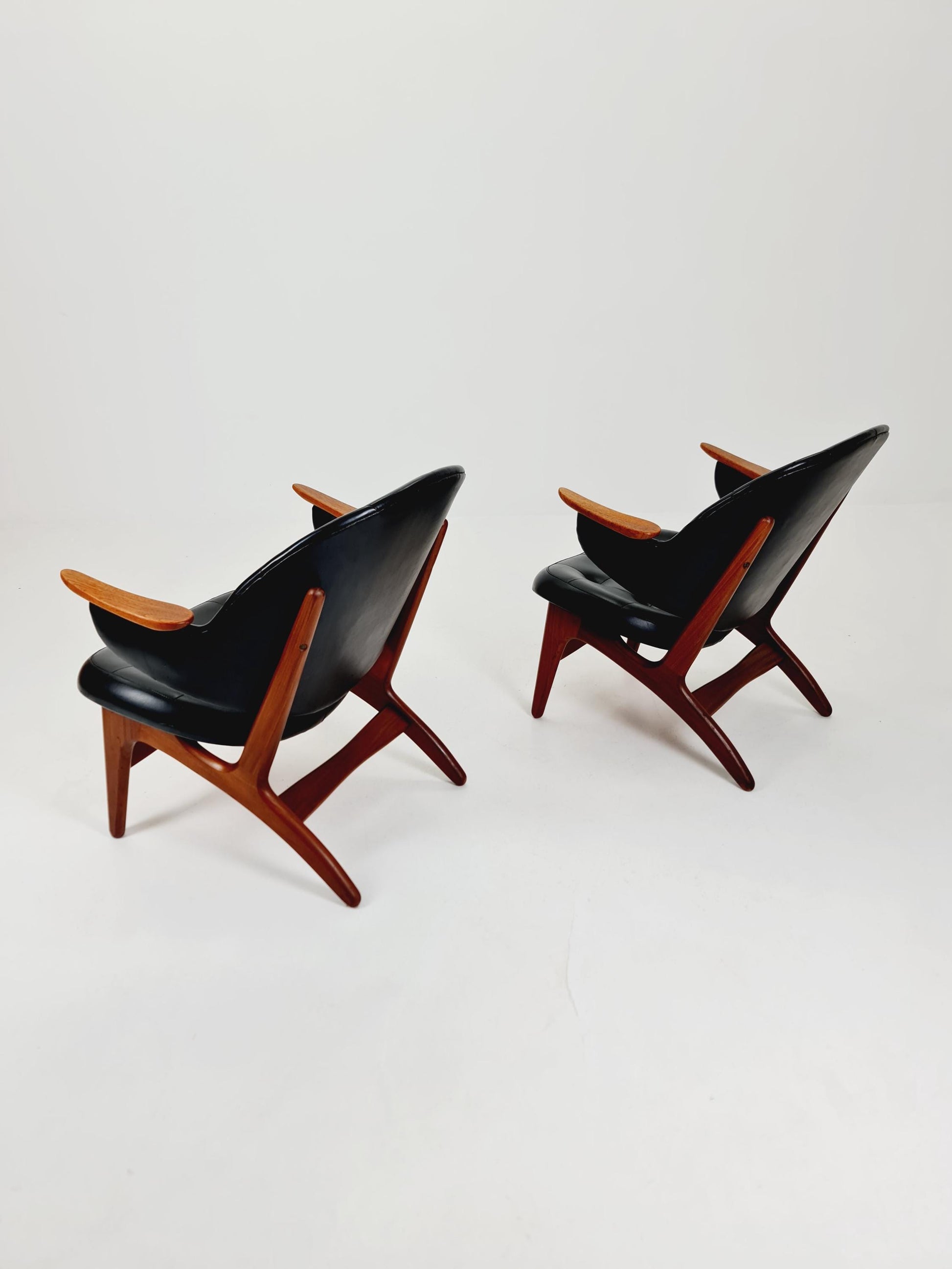 Danish Modern Teak Armchairs BY Carl Edward Matthes Modell 33 Set of 2 , 1960s