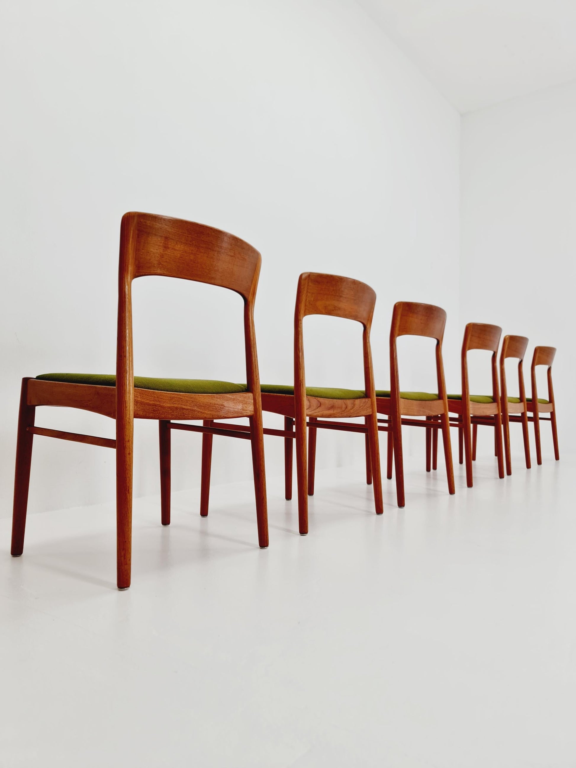 Vintage Danish solid teak dining chairs By Kai Kristiansen for K.S , 1960s, Set of 6