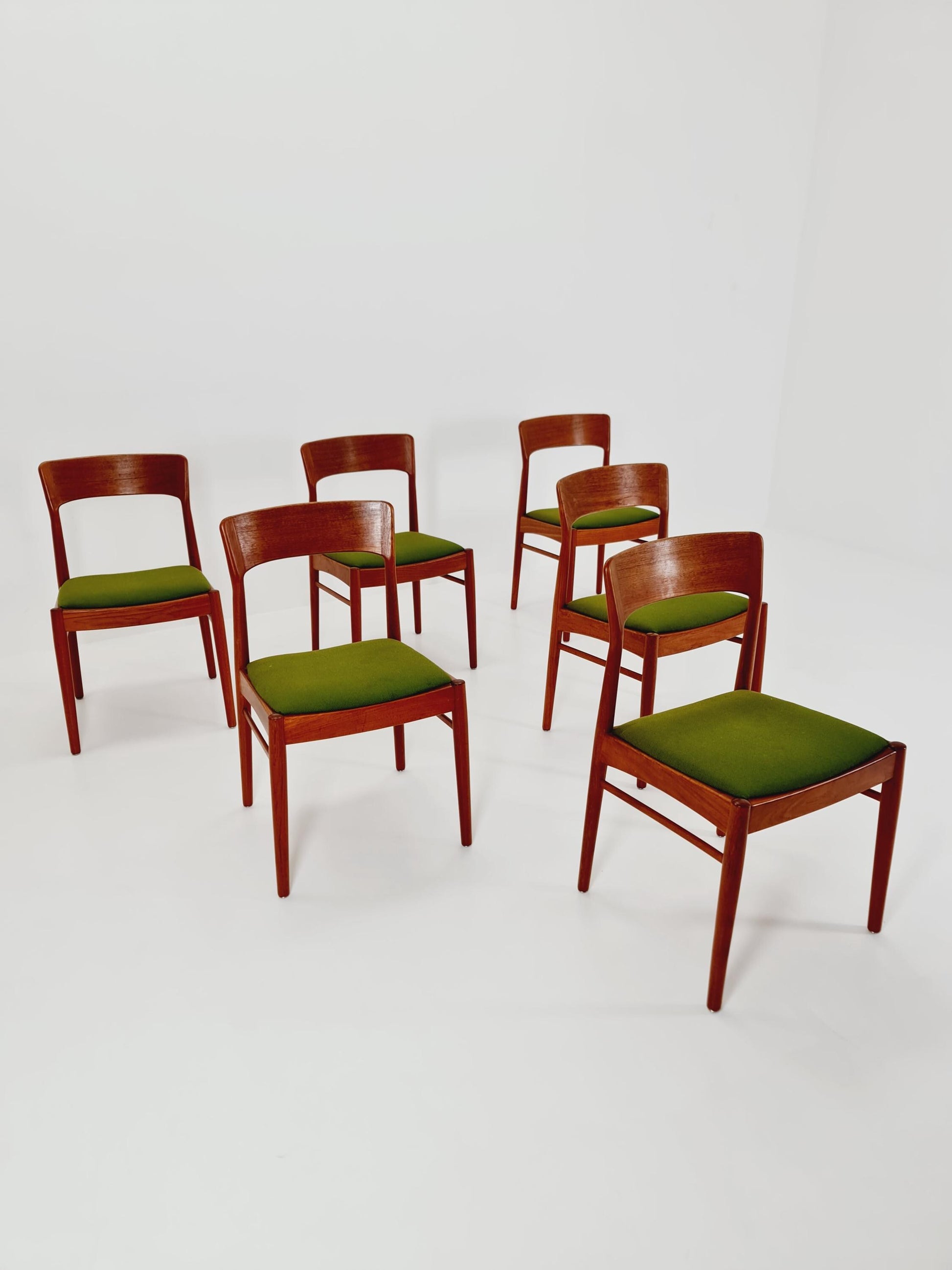 Vintage Danish solid teak dining chairs By Kai Kristiansen for K.S , 1960s, Set of 6