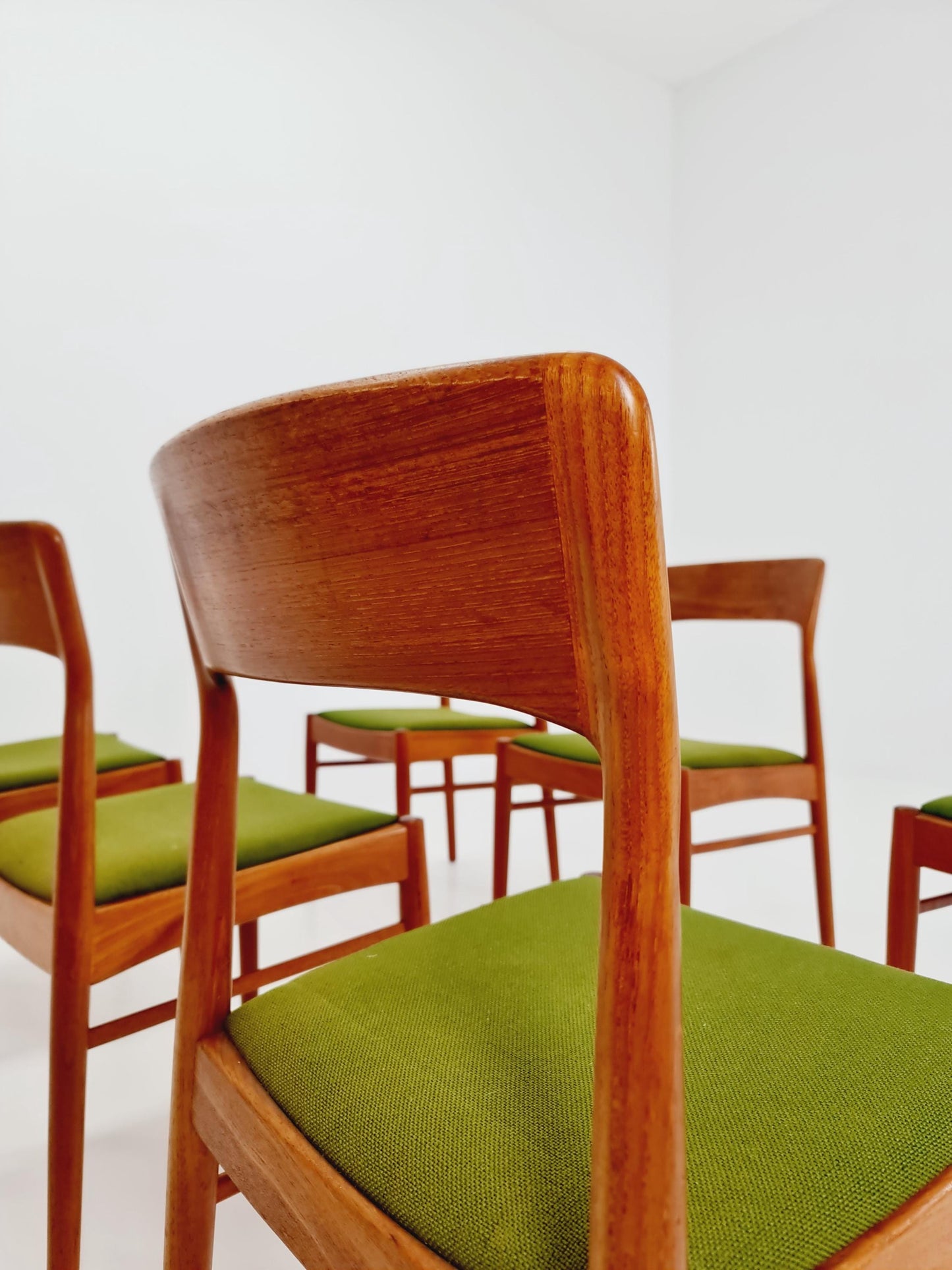 Vintage Danish solid teak dining chairs By Kai Kristiansen for K.S , 1960s, Set of 6
