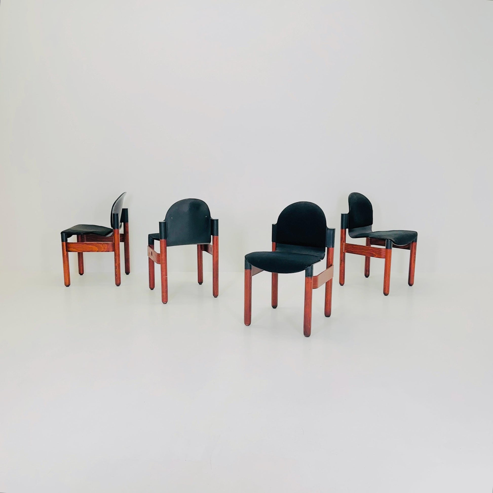 Set of 4 mid century dining chairs "Flex" by Gerd Lange for Thonet, 1970s West Germany