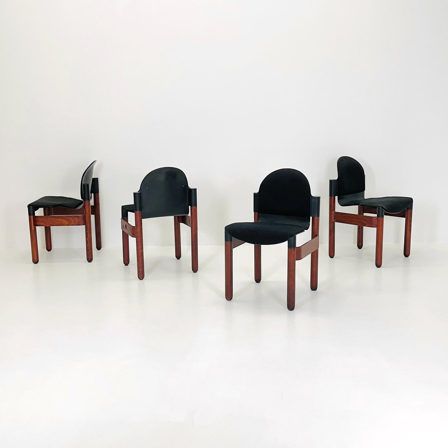 Set of 4 mid century dining chairs "Flex" by Gerd Lange for Thonet, 1970s West Germany