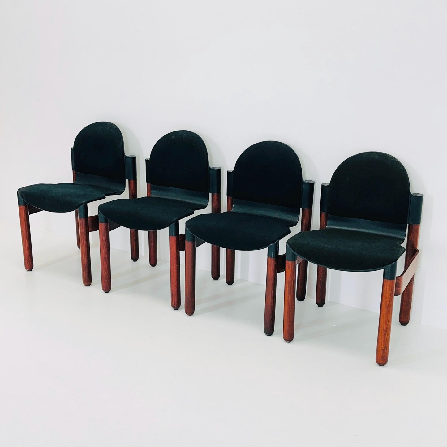 Set of 4 mid century dining chairs "Flex" by Gerd Lange for Thonet, 1970s West Germany