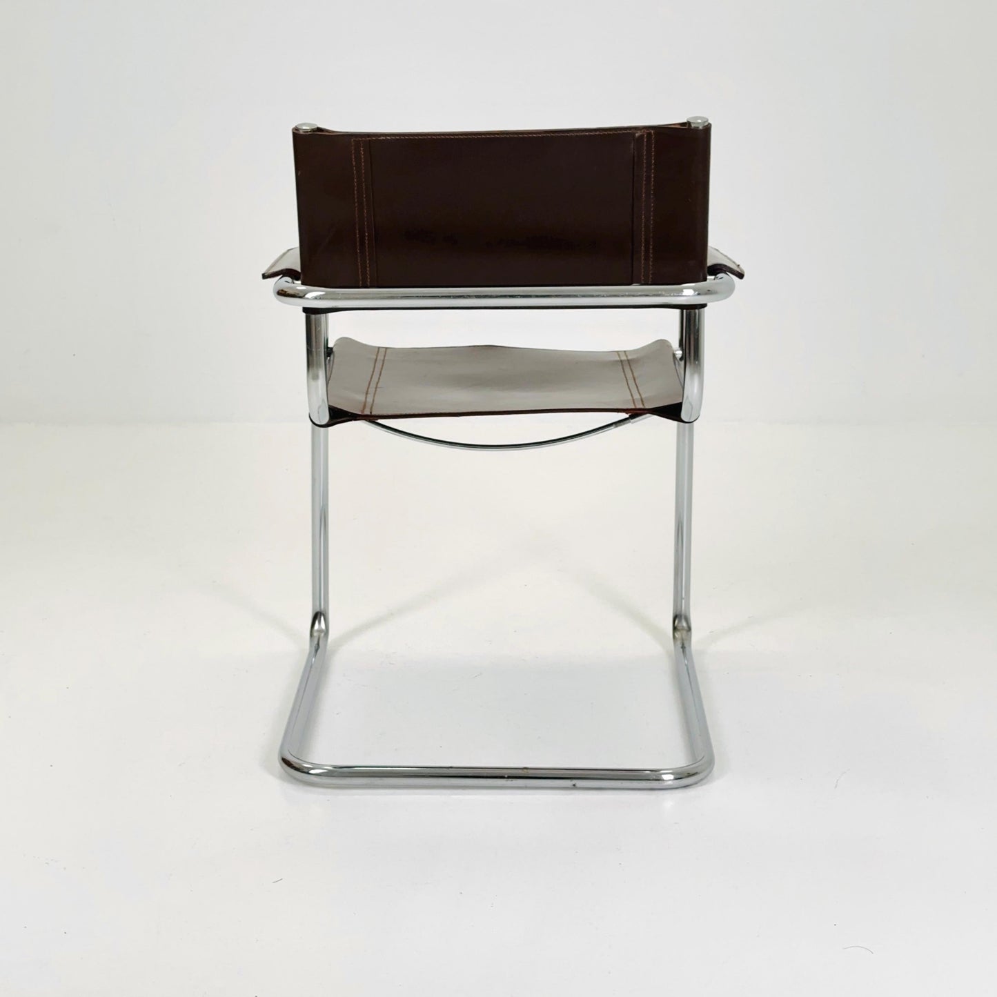 Mid-Century Bauhaus Dark Brown Armchair by Centro Studio Italy, 1980s