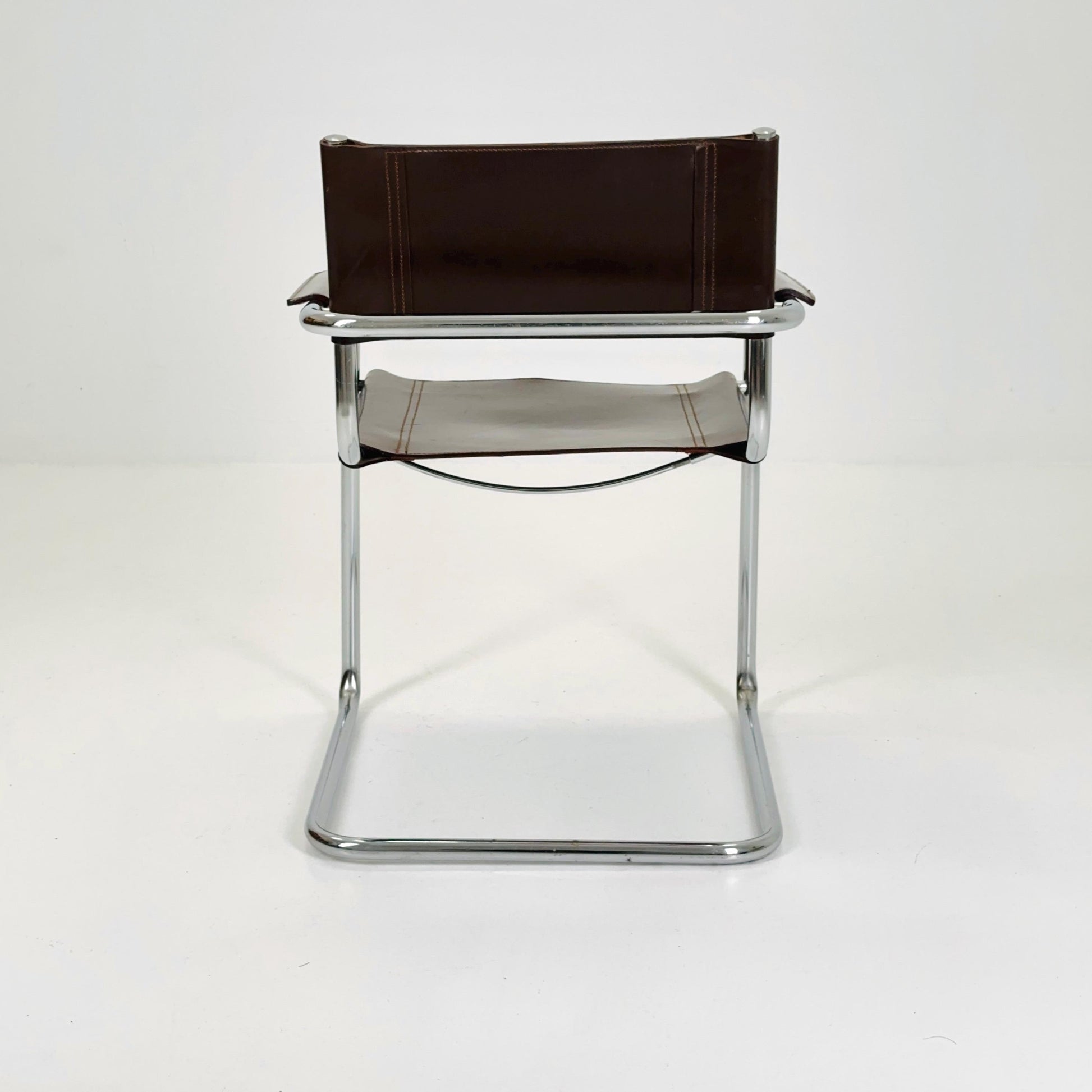 Mid-Century Bauhaus Dark Brown Armchair by Centro Studio Italy, 1980s