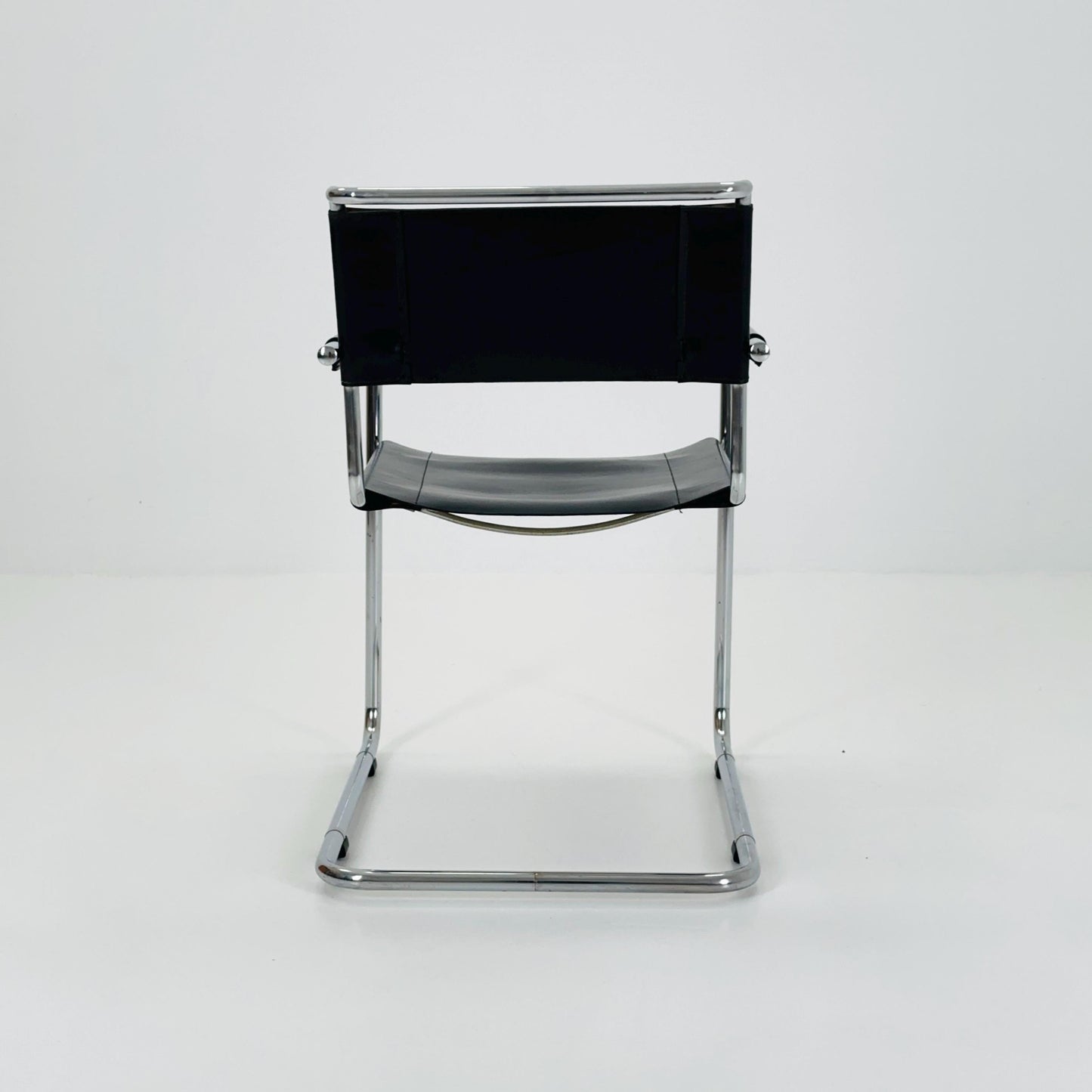 Mid century Black Leather S34 Cantilever Armchair by Mart Stam for Thonet ,1980s