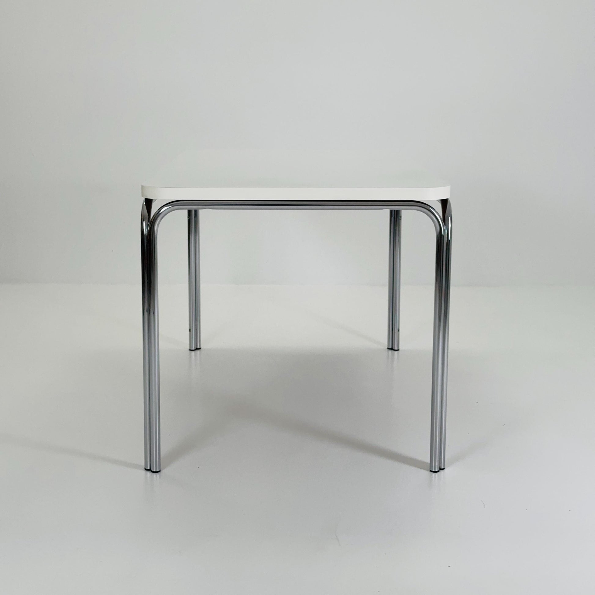 Mid Century Bauhahus White Square Dining Table by Thonet, Germany 1980s