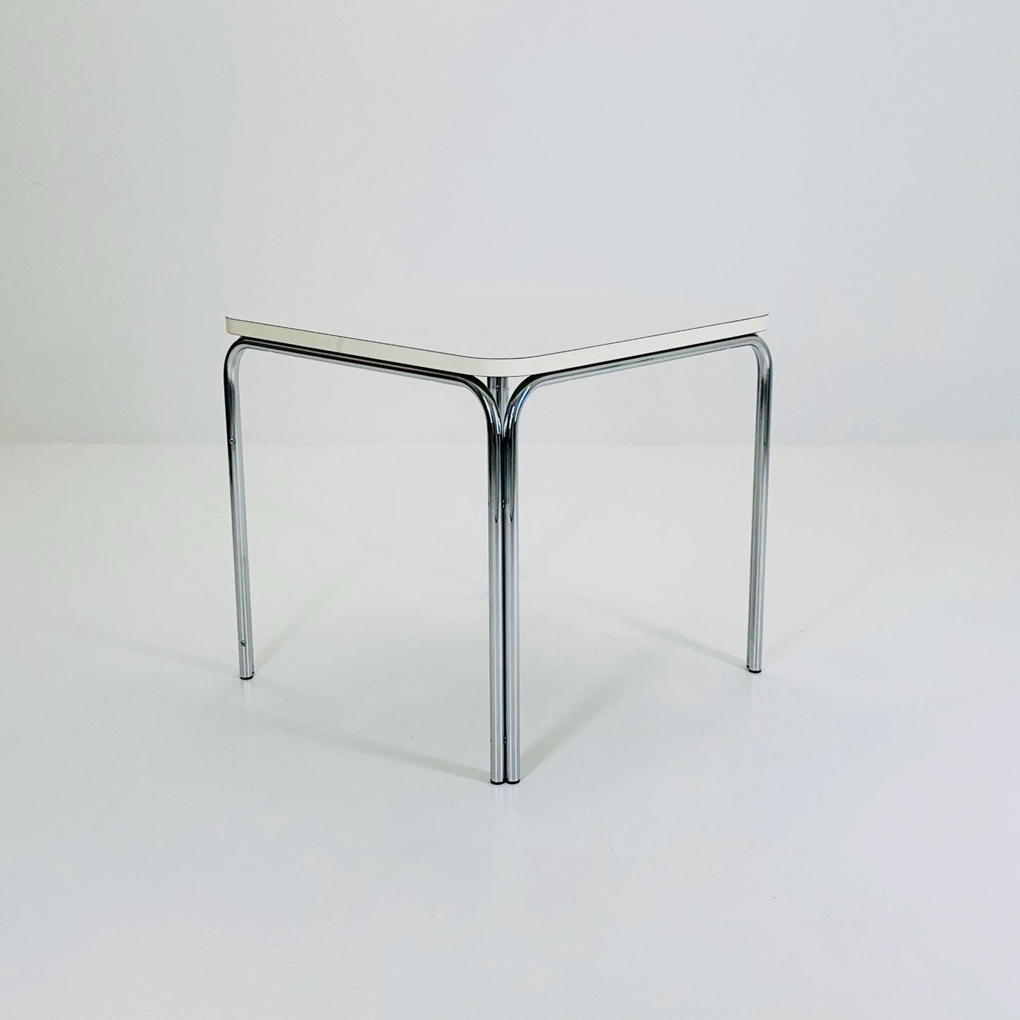 Mid Century Bauhahus White Square Dining Table by Thonet, Germany 1980s