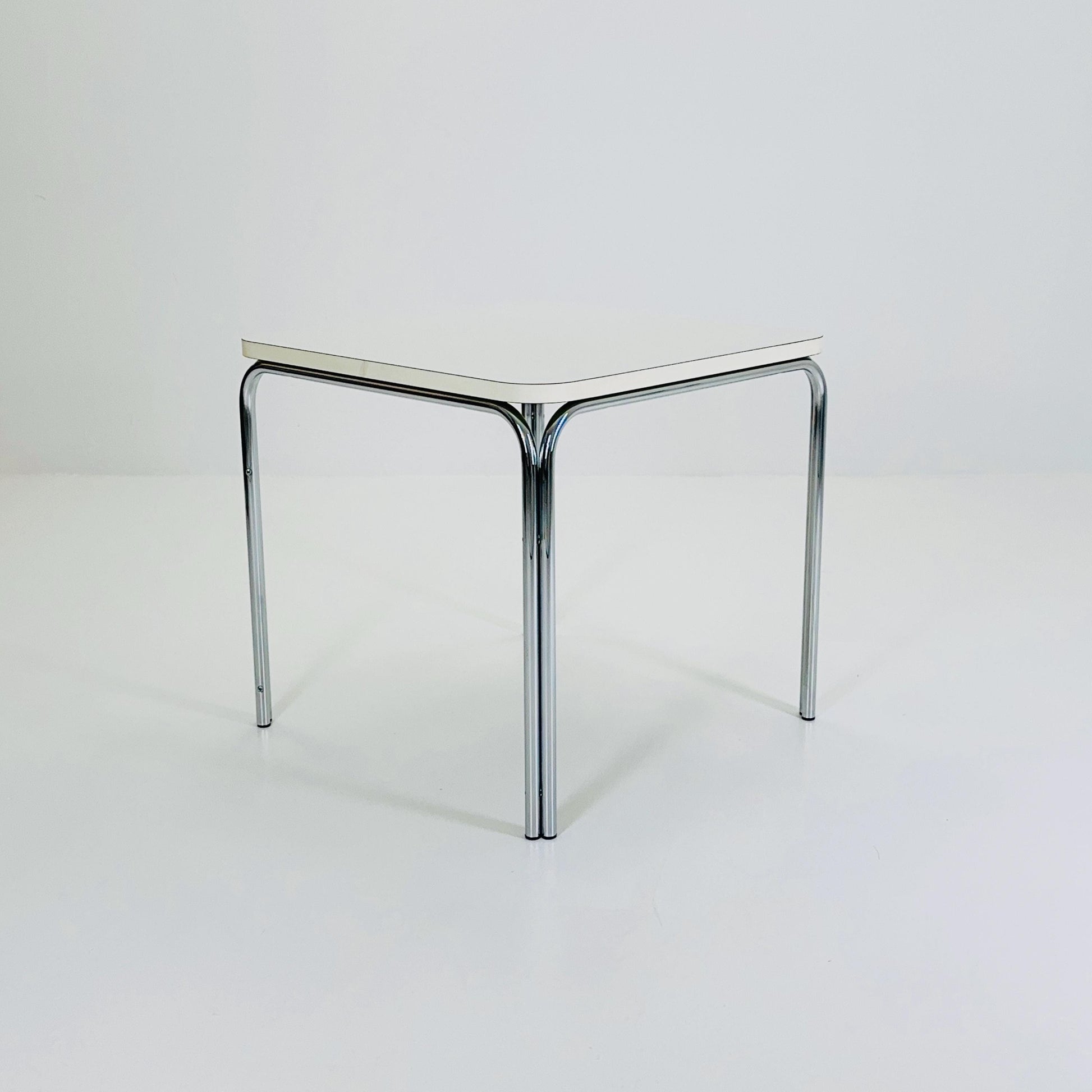 Mid Century Bauhahus White Square Dining Table by Thonet, Germany 1980s