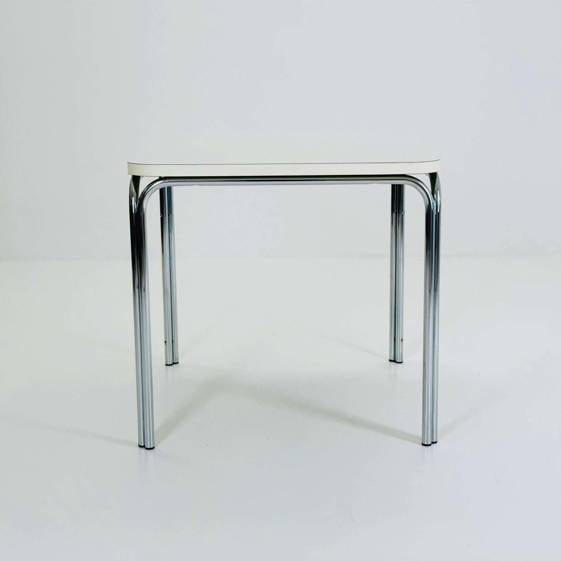 Mid Century Bauhahus White Square Dining Table by Thonet, Germany 1980s
