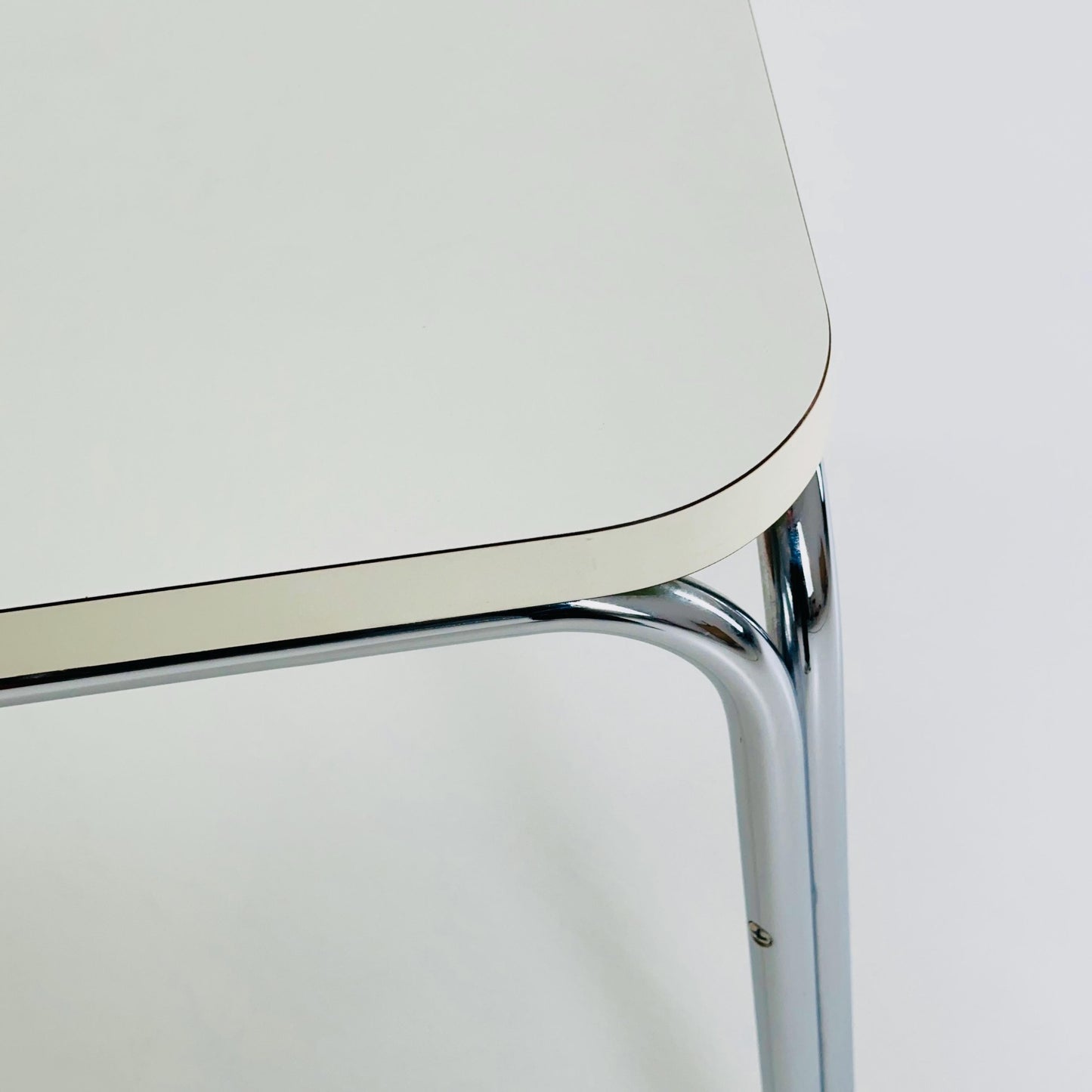 Mid Century Bauhahus White Square Dining Table by Thonet, Germany 1980s