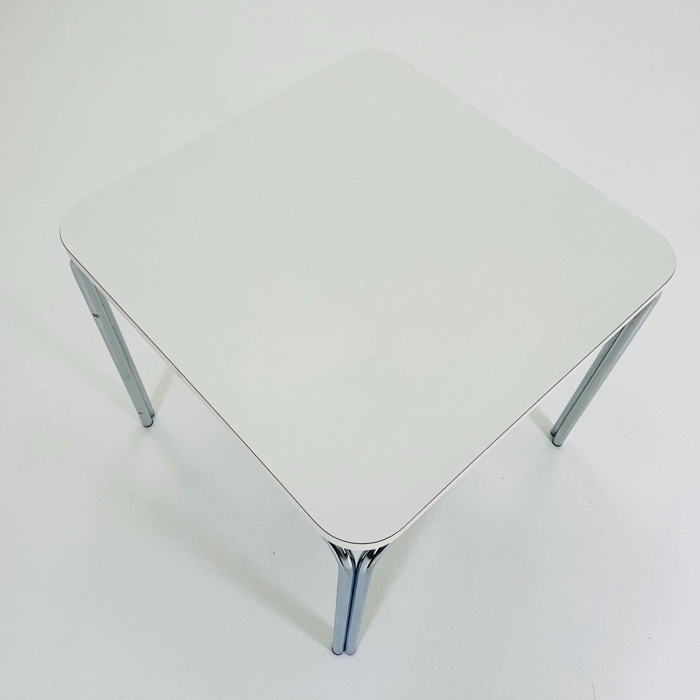 Mid Century Bauhahus White Square Dining Table by Thonet, Germany 1980s