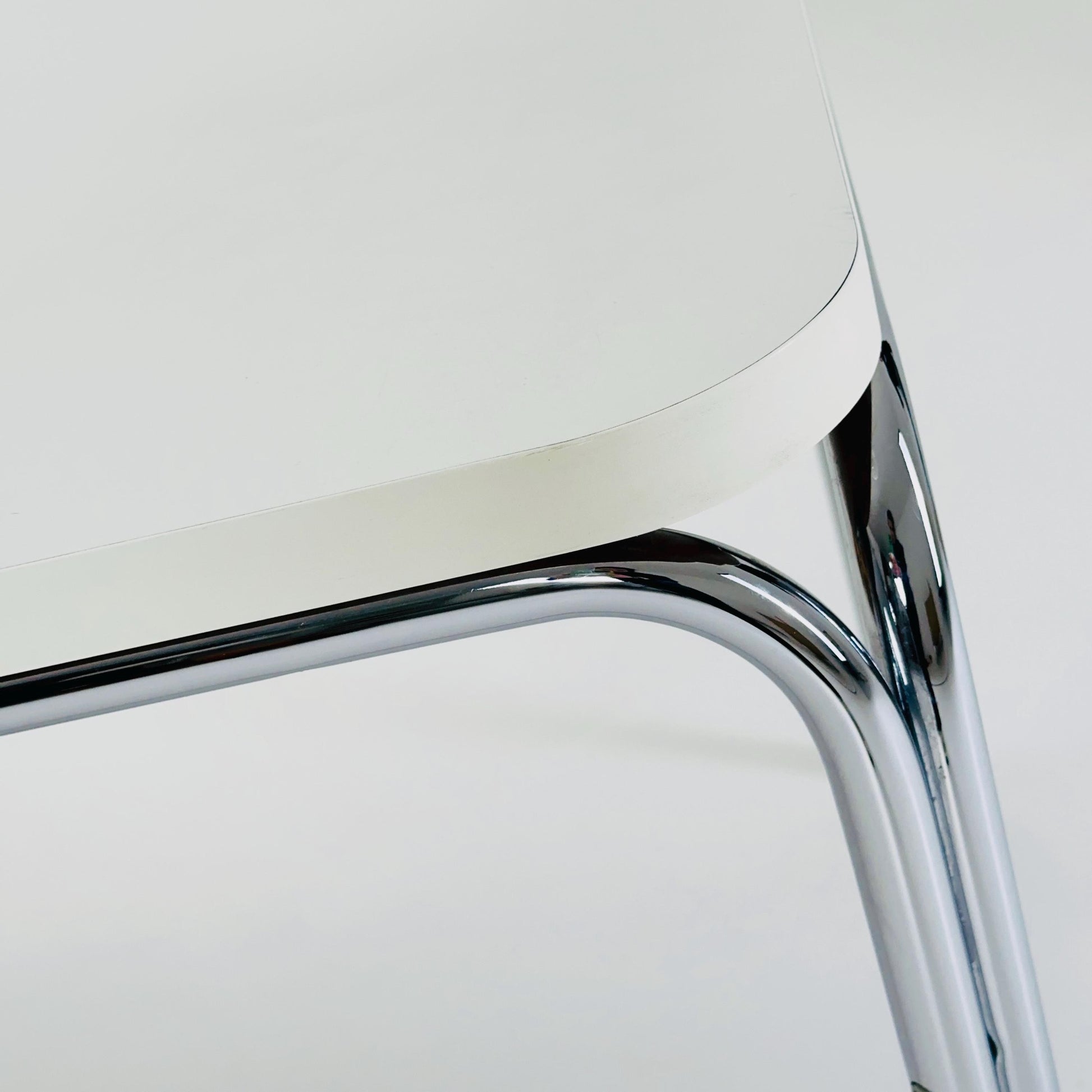 Mid Century Bauhahus White rectangular Dining Table by Thonet, Germany 1980s