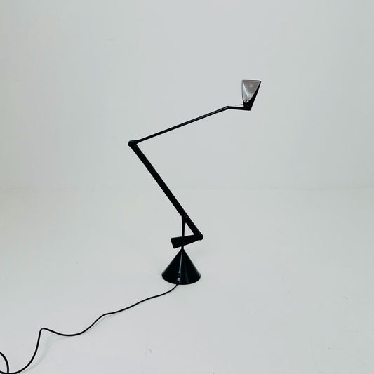 Mid century Black Aluminum Zelig Table Lamp by Walter A. Monici for Lumina, 1980s
