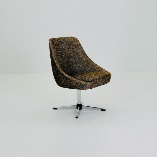 Mid Century Modern Brown Swivel Egg Chair – Vintage 1970s Germany