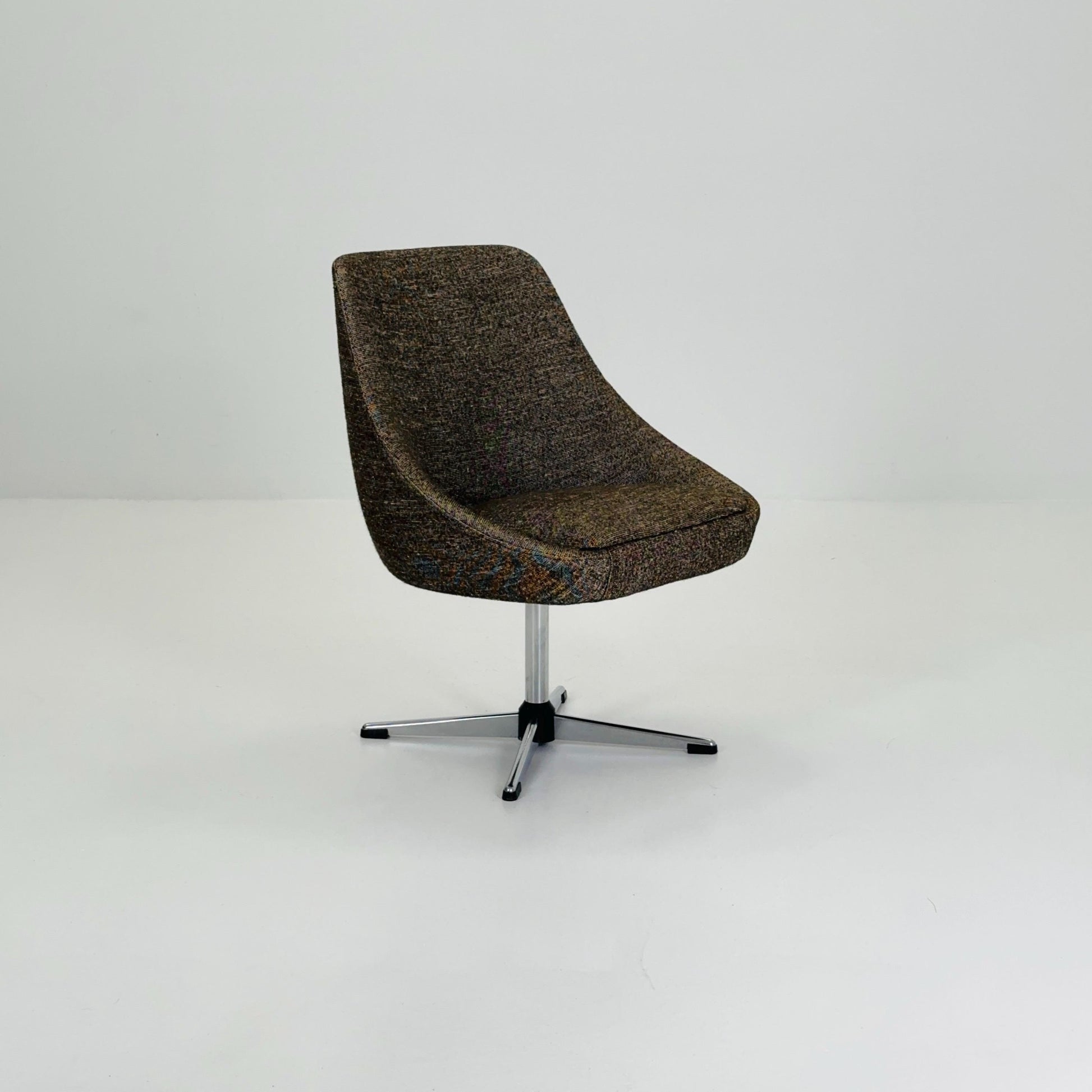 Mid Century Modern Brown Swivel Egg Chair – Vintage 1970s Germany