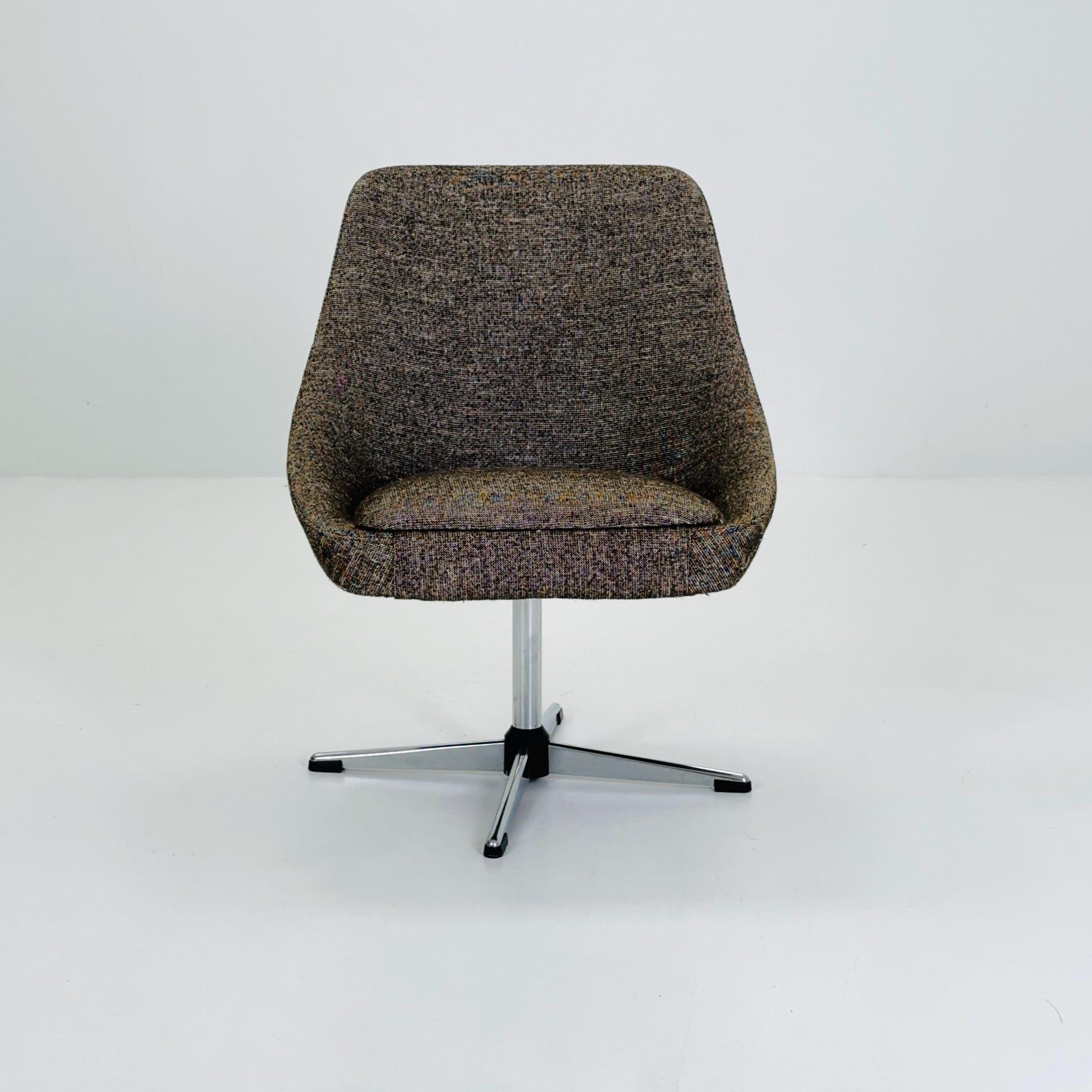 Mid Century Modern Brown Swivel Egg Chair – Vintage 1970s Germany