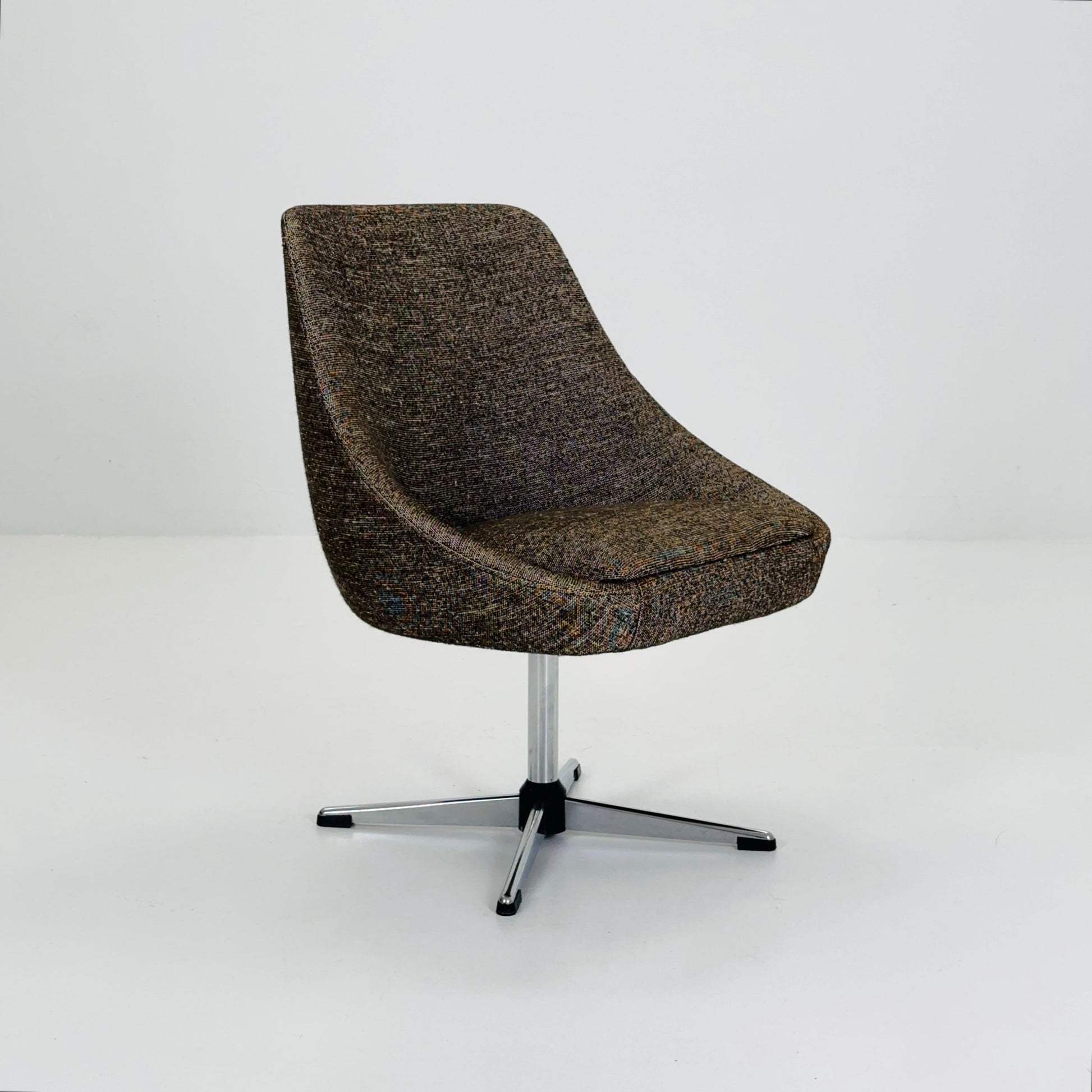 Mid Century Modern Brown Swivel Egg Chair – Vintage 1970s Germany