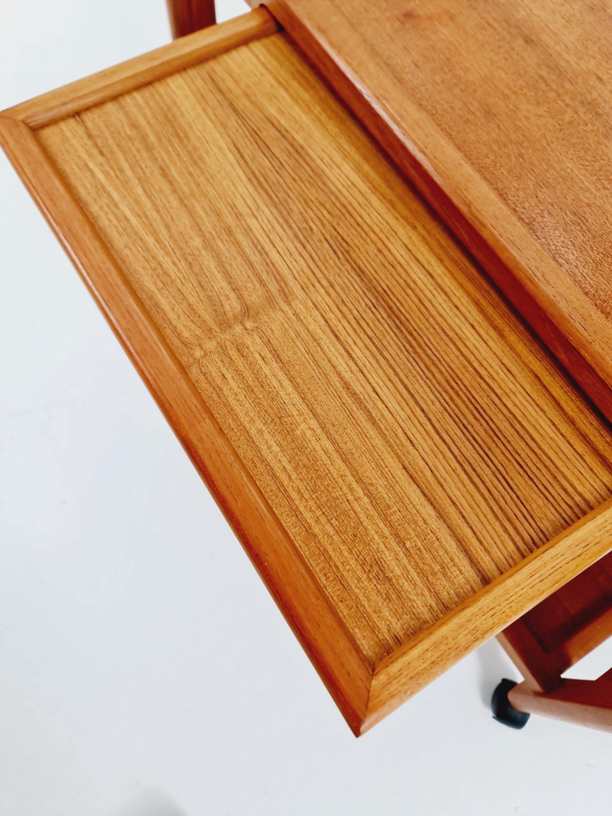 Vintage Danish mid century trolley bar cart in solid teak By Sika Möbler, 1960s