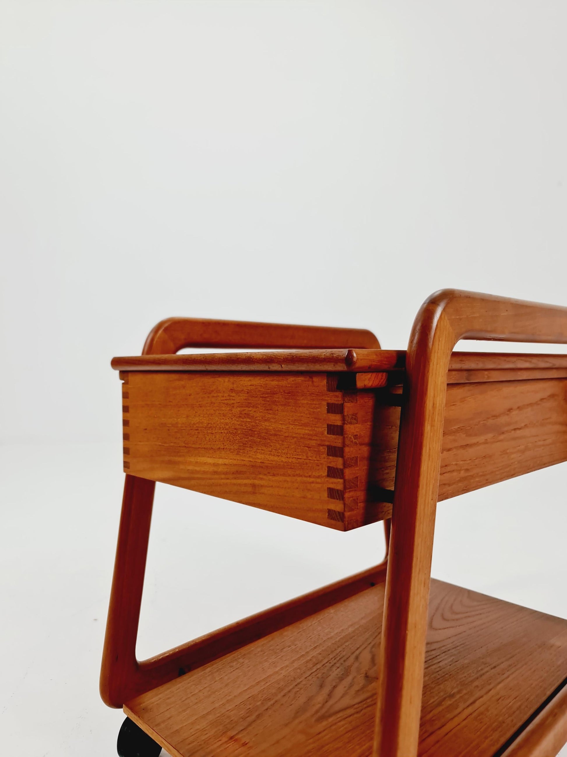 Vintage mid century danish trolley in solid teak/ bar cart By Salling Stolefabrik, 1960s