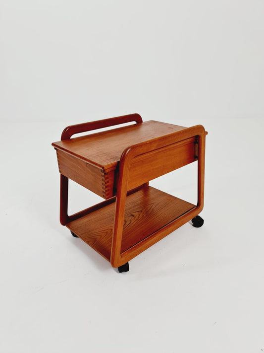 Vintage mid century danish trolley in solid teak/ bar cart By Salling Stolefabrik, 1960s
