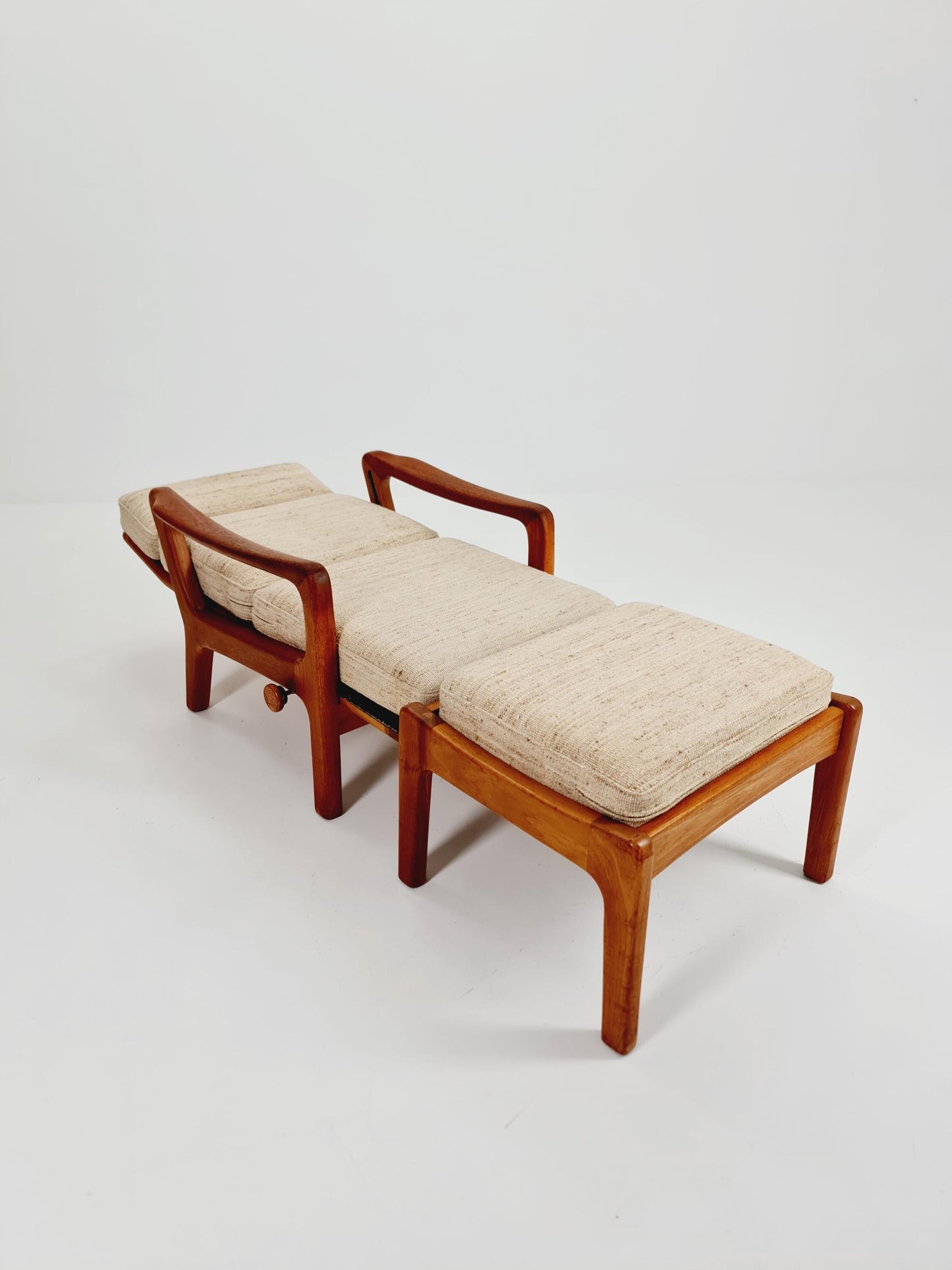 Mid-century Rare Danish Solid teak lounge chair with ottoman by Jens-Juul Christensen For JK Denmark 1960s