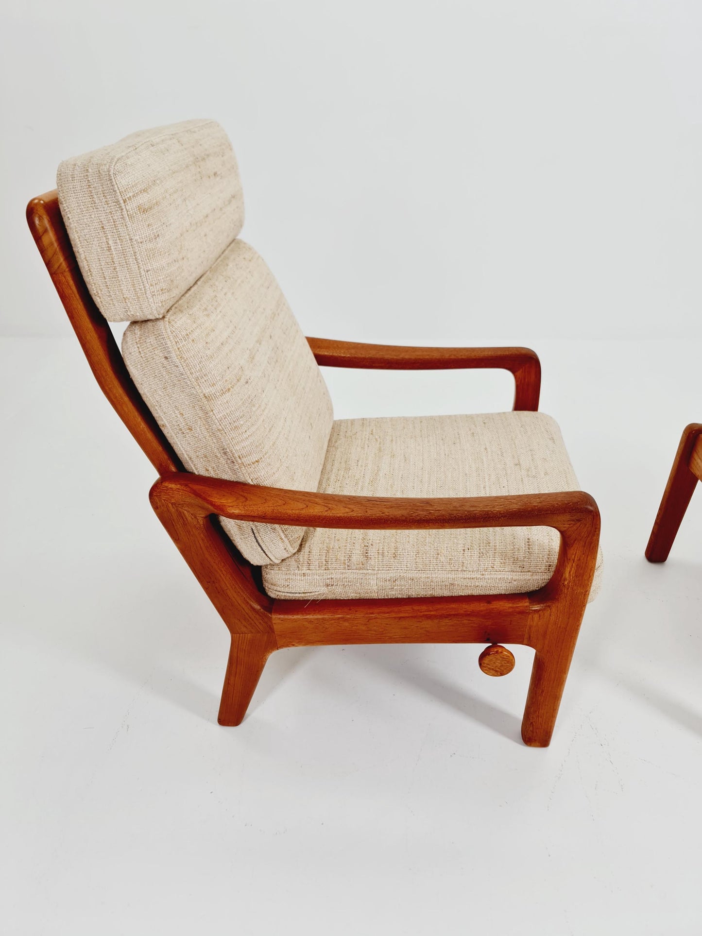 Mid-century Rare Danish Solid teak lounge chair with ottoman by Jens-Juul Christensen For JK Denmark 1960s