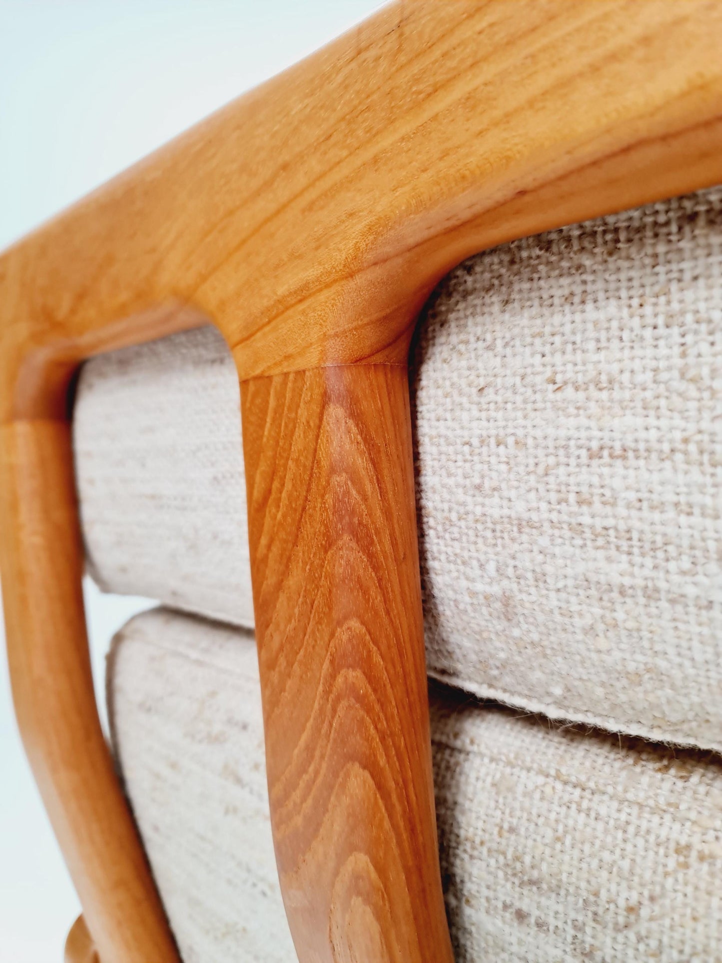 Mid-century Rare Danish Solid teak lounge chair with ottoman by Jens-Juul Christensen For JK Denmark 1960s