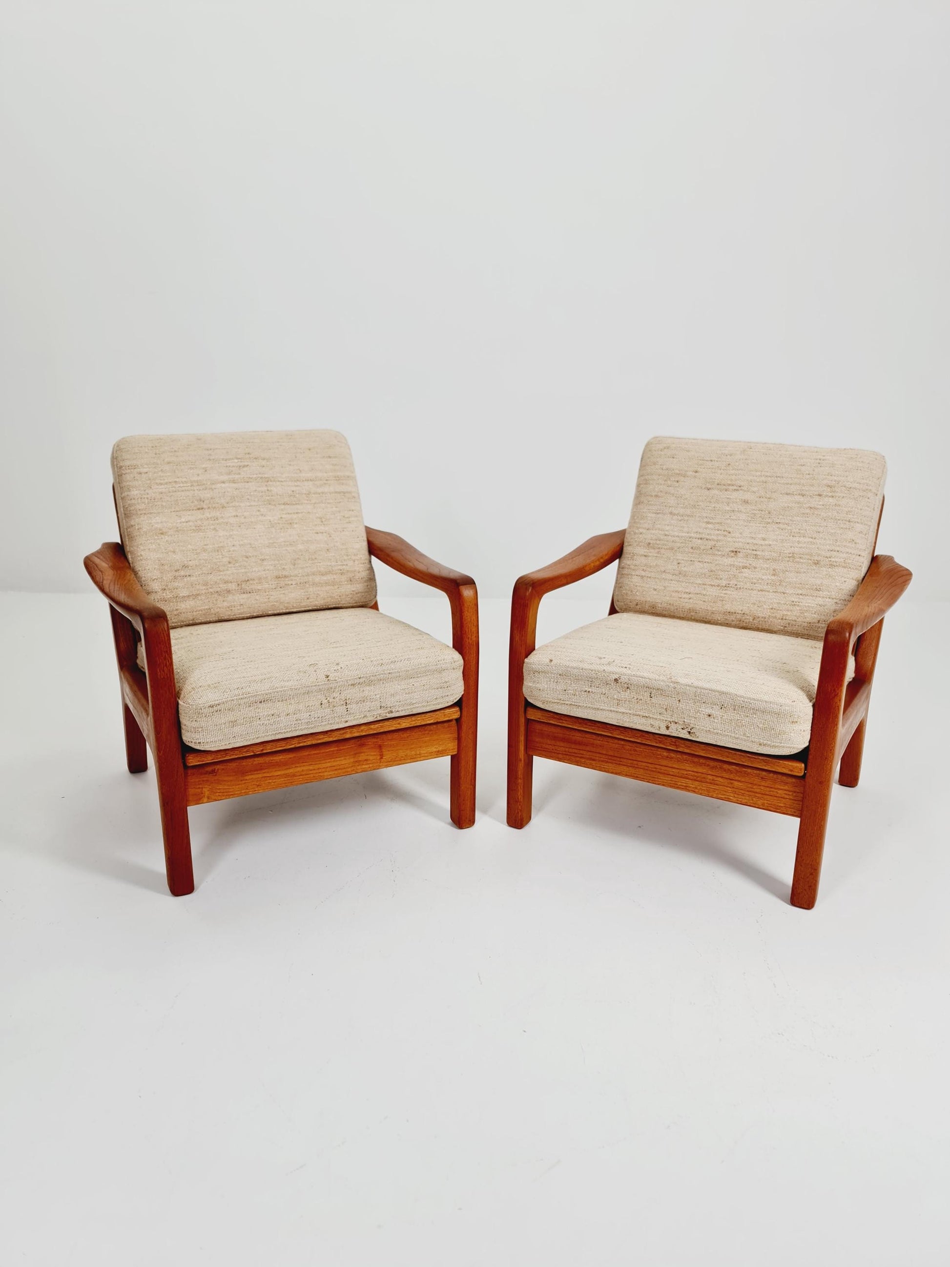 Mid century Danish easy lounge chairs by Juul Kristensen , 1970s, Set of 2