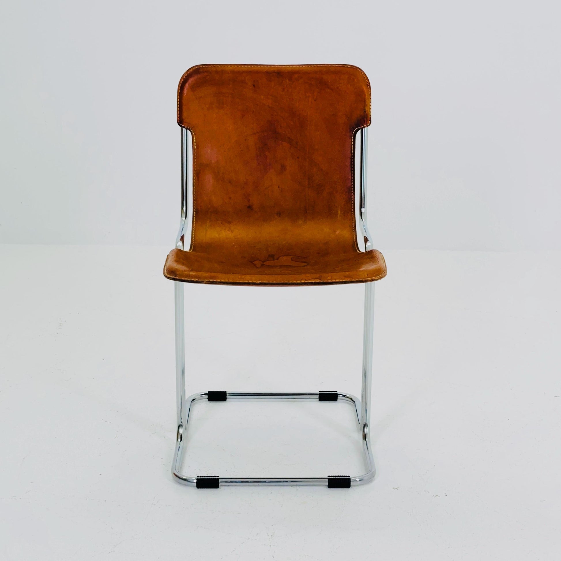 Mid Century Modern Leather “Calla” Sling Chair by Ari Colombo for Arflex, 1970s Italy
