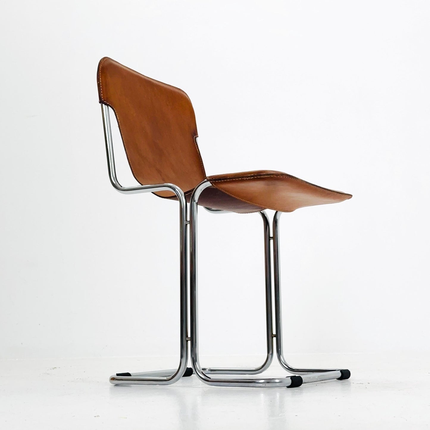 Mid Century Modern Leather “Calla” Sling Chair by Ari Colombo for Arflex, 1970s Italy