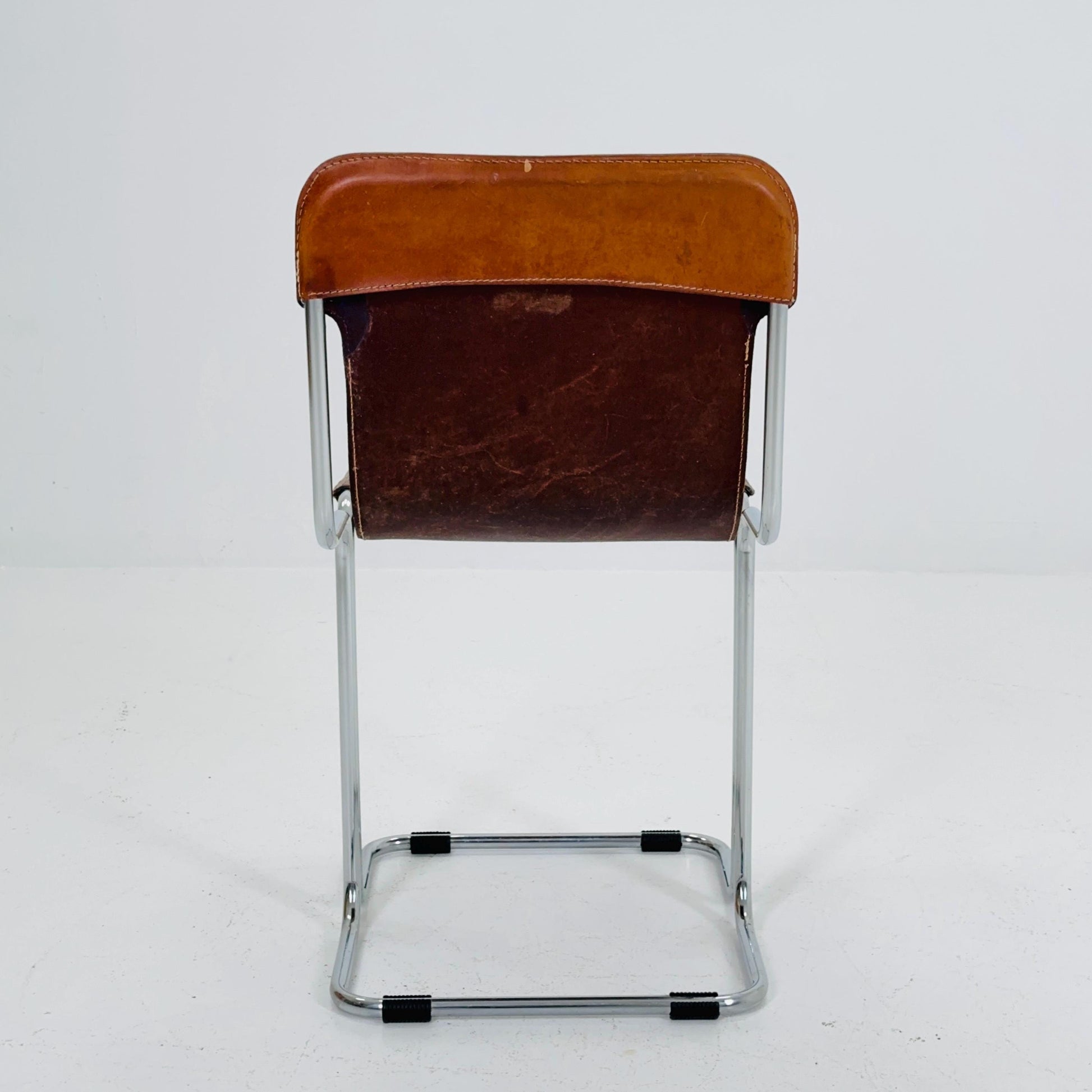 Mid Century Modern Leather “Calla” Sling Chair by Ari Colombo for Arflex, 1970s Italy