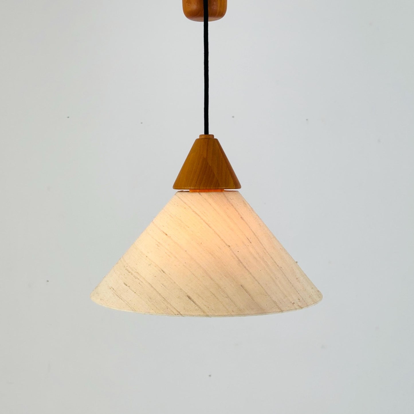 Mid-Century Modern Oak Pendant Lamp with Counterweight by Domus, Germany, 1960s