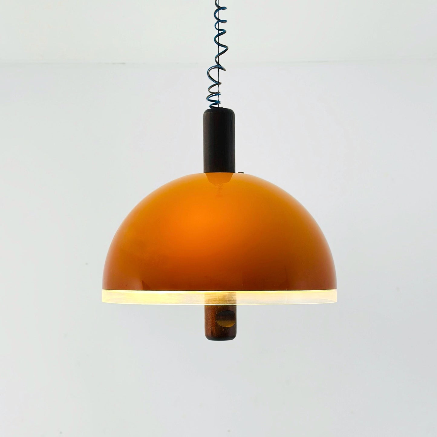 Rare Space Age Orange Pendant Lamp by Temde Leuchten, Switzerland, 1980s