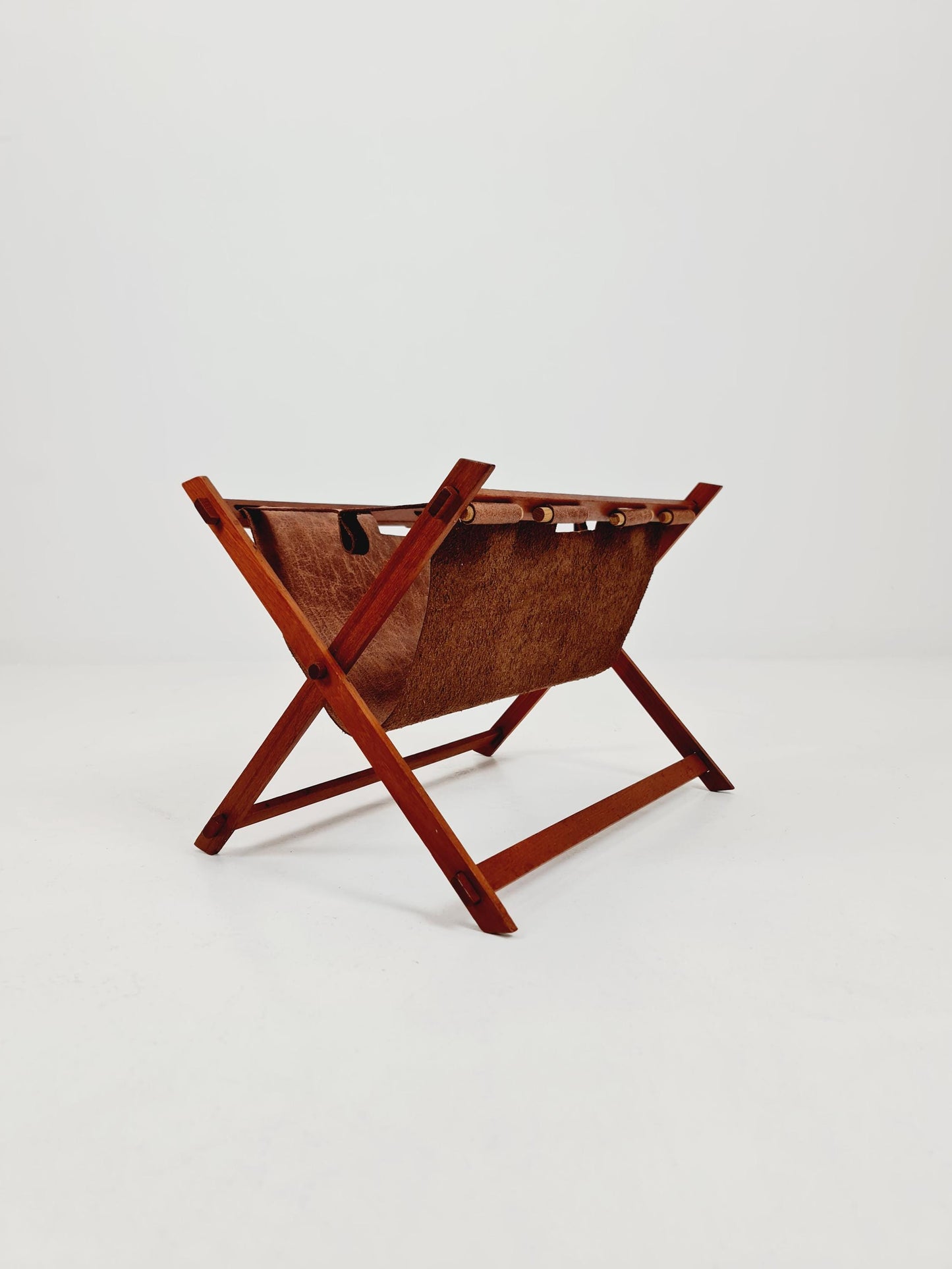 Danish Mid century Solid teak magazine rack , 1960s