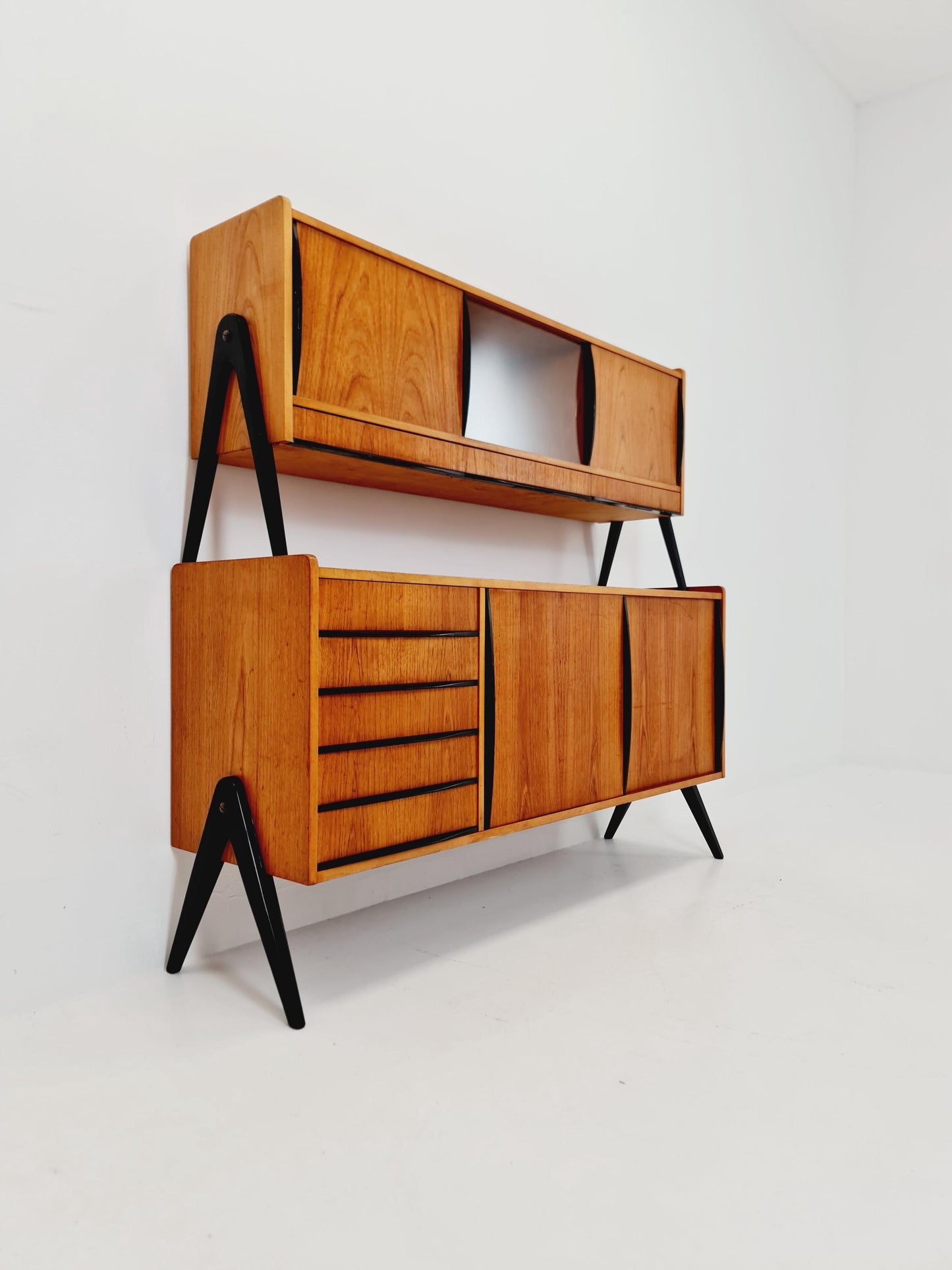 Rare Mid century Swedish Teak small low Sideboard by Bengt Ruda for Nordiska Kompaniet , 1960s