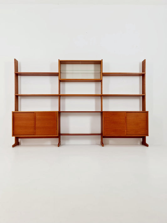 Danish teak room divider modular vintage library bookcase shelf-system by L Chr Larsen & Søn, 1960s