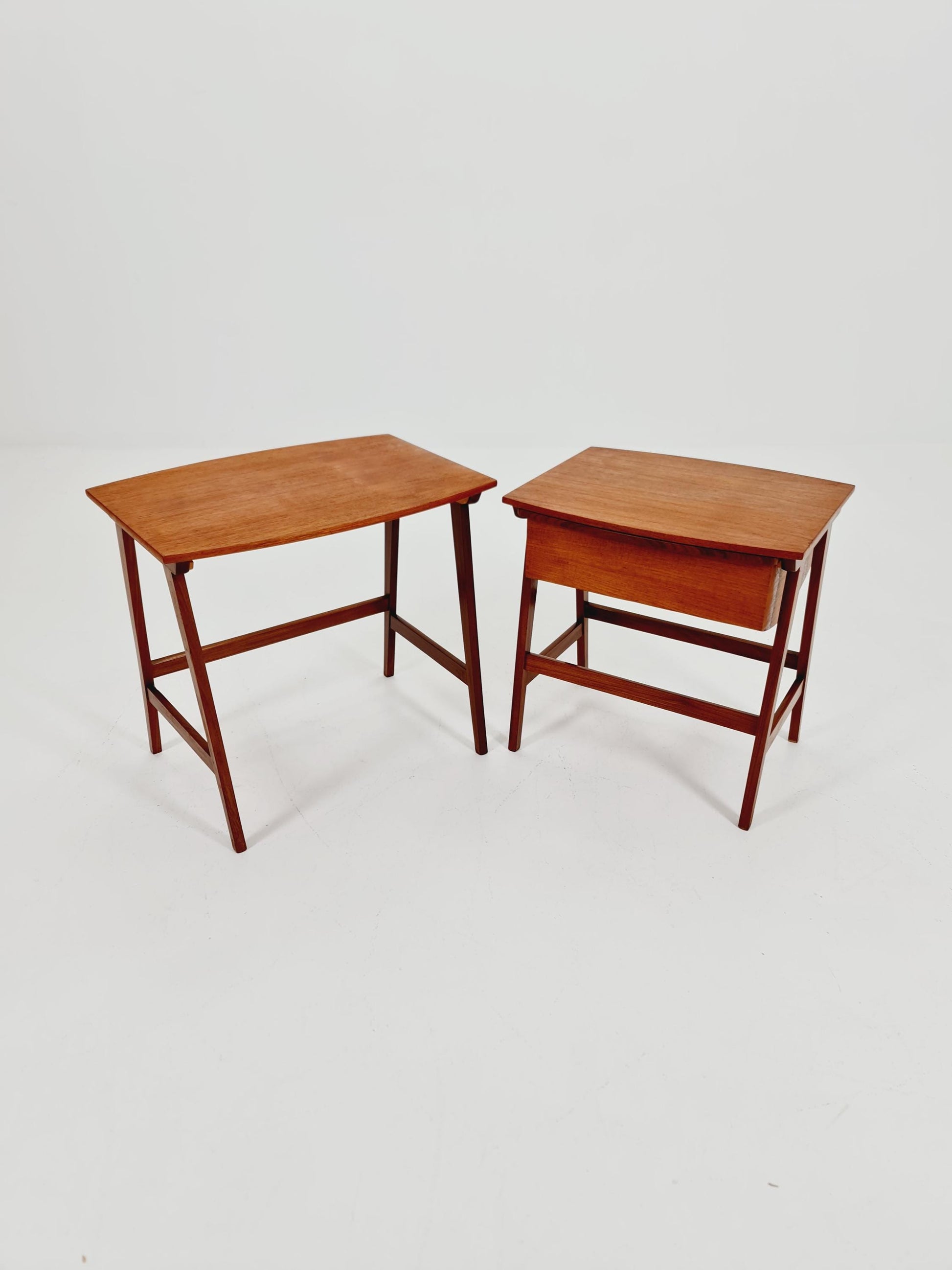 Rare Mid-Century Danish Teak Nesting Tables with sweing table , 1960s, set of 2