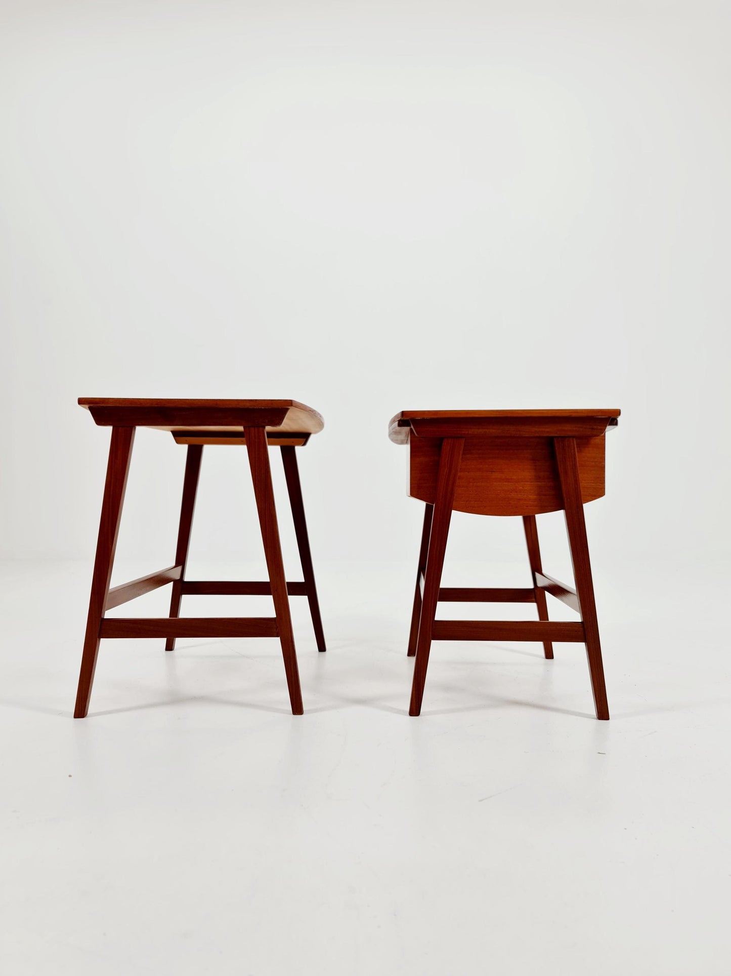 Rare Mid-Century Danish Teak Nesting Tables with sweing table , 1960s, set of 2