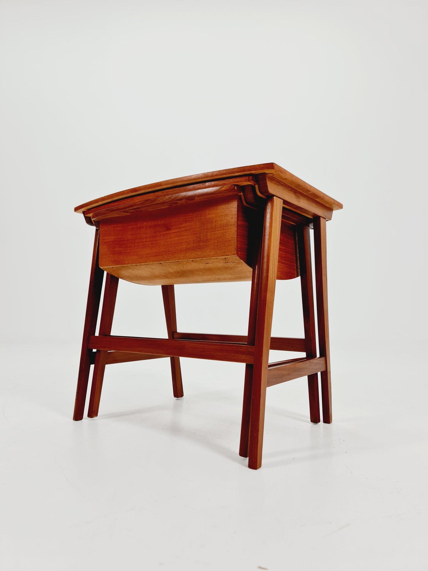 Rare Mid-Century Danish Teak Nesting Tables with sweing table , 1960s, set of 2