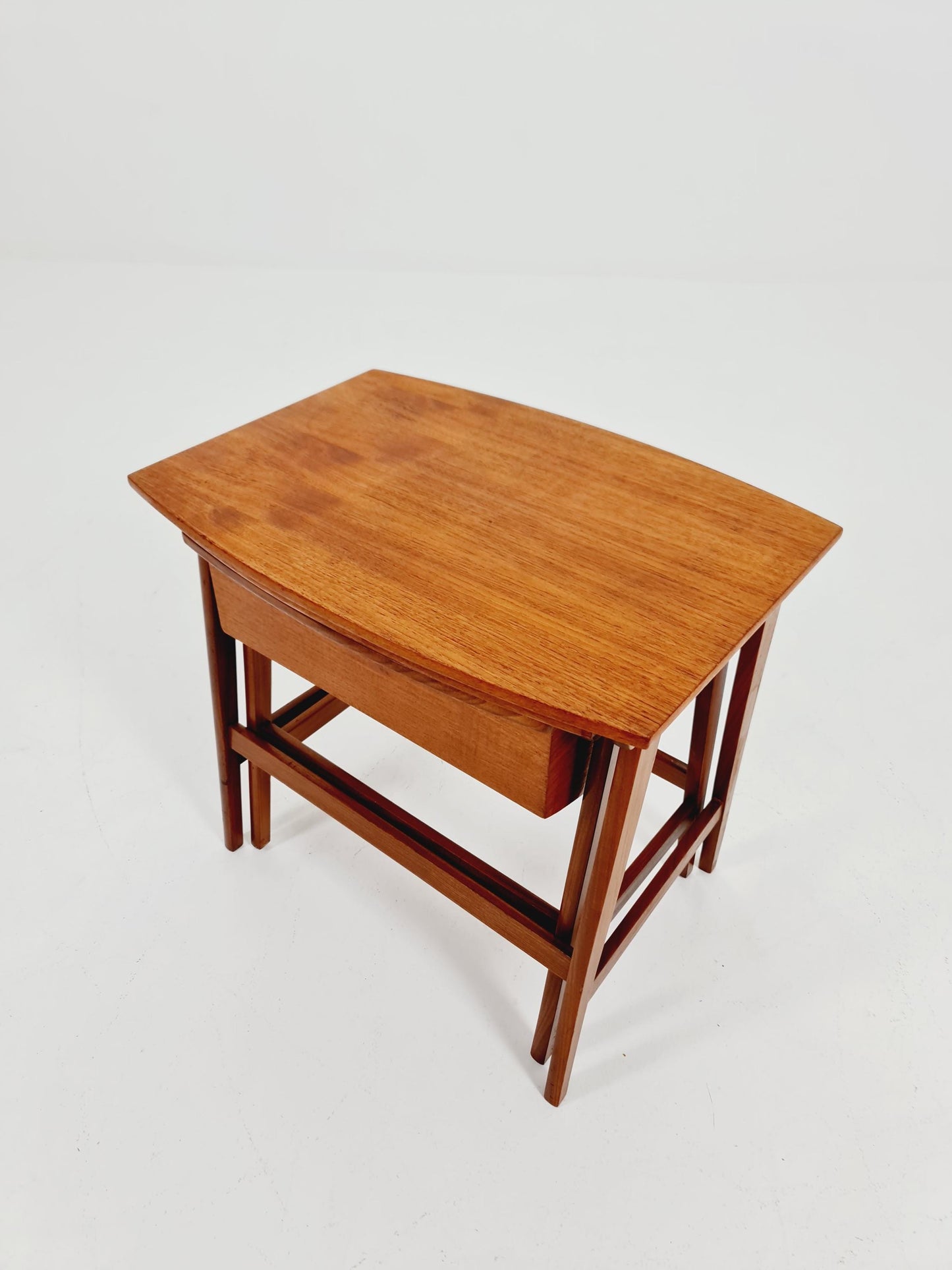 Rare Mid-Century Danish Teak Nesting Tables with sweing table , 1960s, set of 2