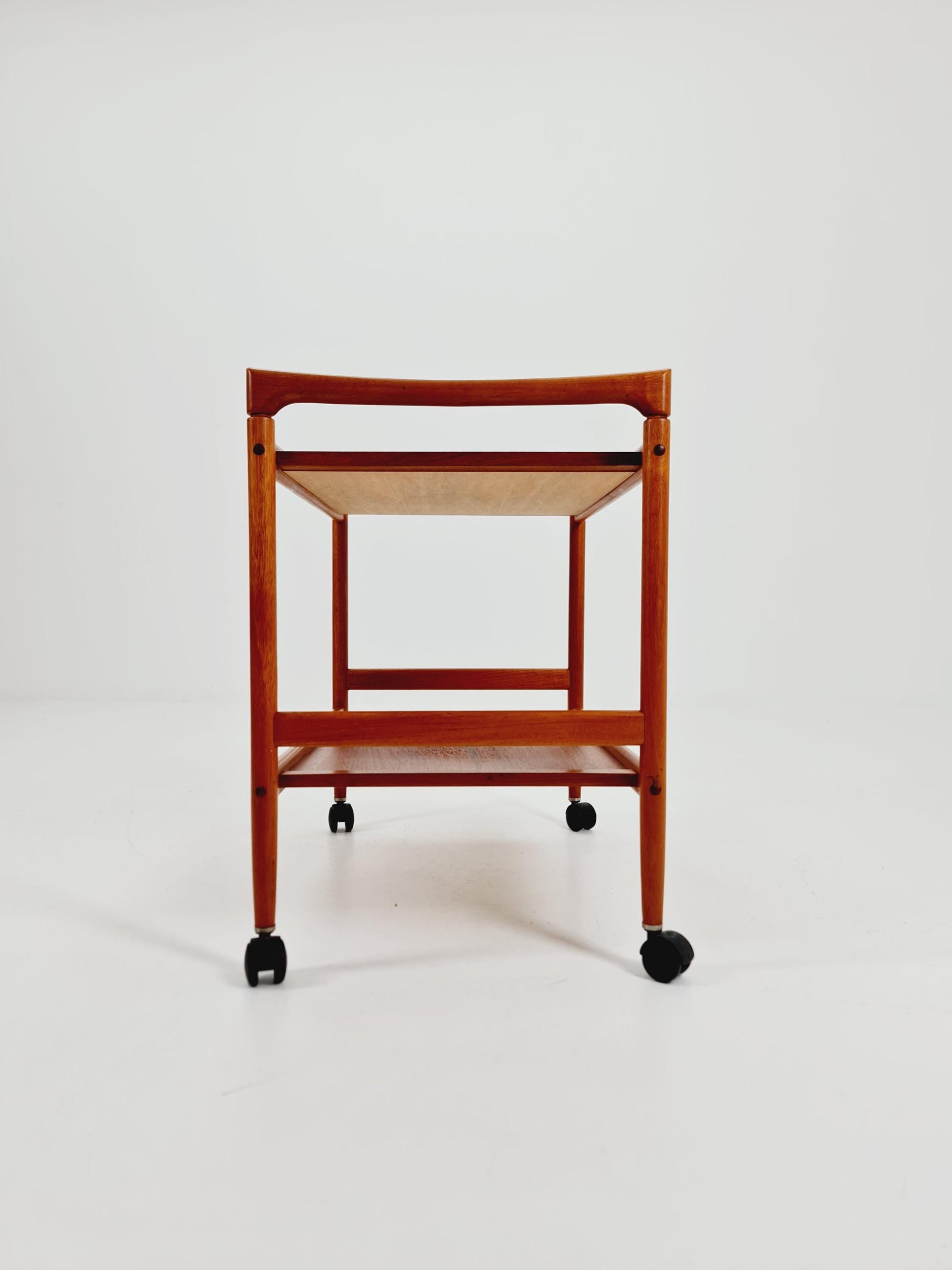 Vintage Danish mid century trolley bar cart in solid teak By Dyrlund, 1960s