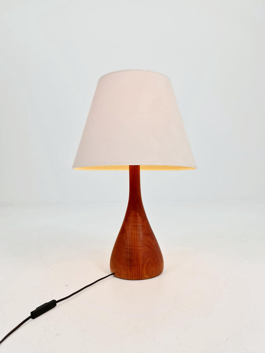 Mid century solid teak table lamp by +LYS ,1960s