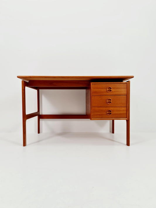 Danish teak Freestanding desk by C.V , Denmark, 1960s