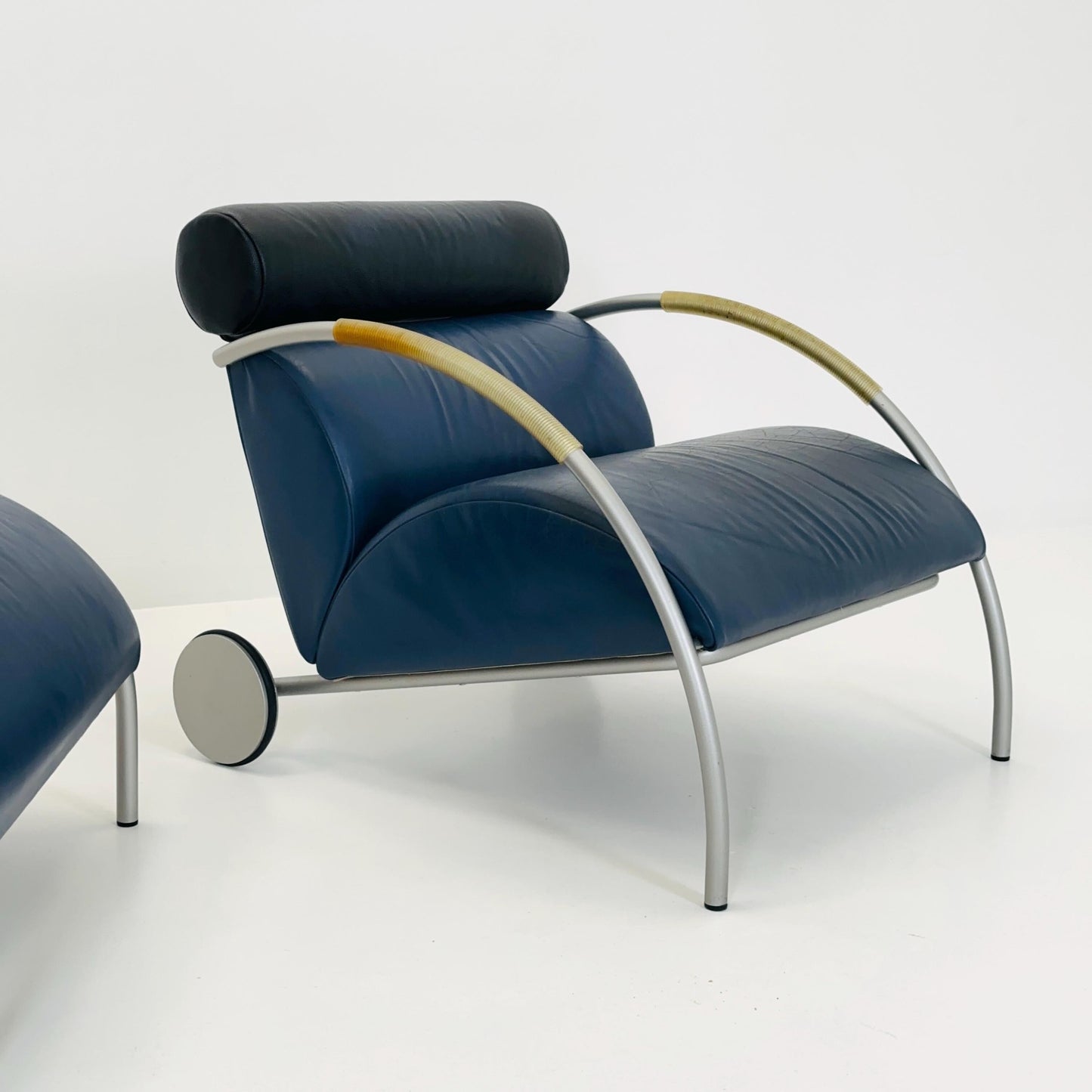 Mid century “Zyklus” blue edition armchair with ottoman by Peter Maly for Cor, 1984,Germany