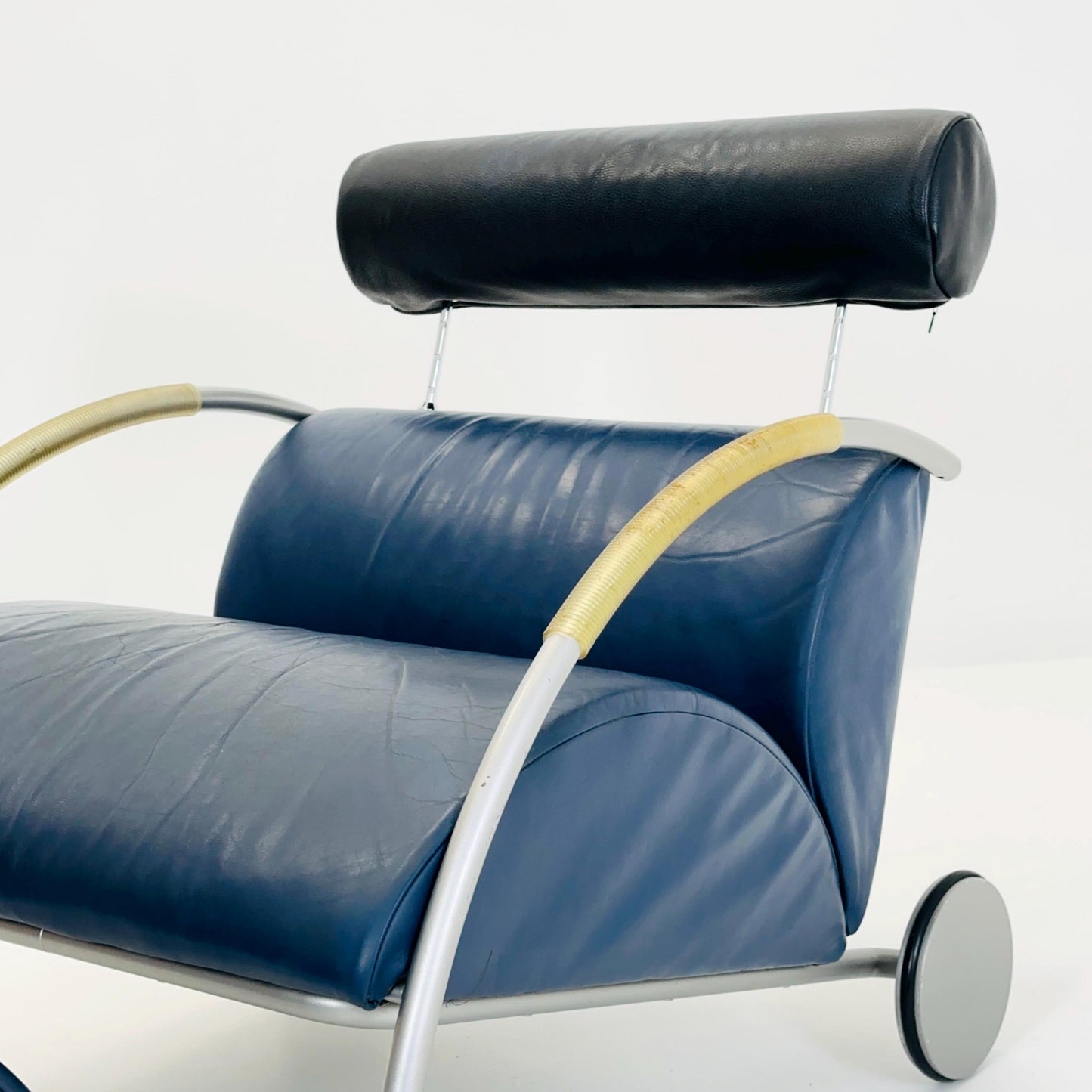 Mid century “Zyklus” blue edition armchair with ottoman by Peter Maly for Cor, 1984,Germany