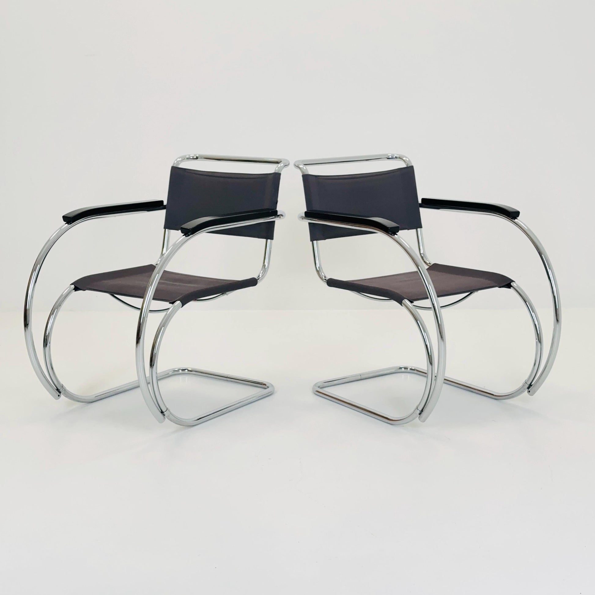 Set of Two S533 /MR20 Armchairs by Ludwig Mies van der Rohe for Thonet, 1980s — Bauhaus Design, Germany