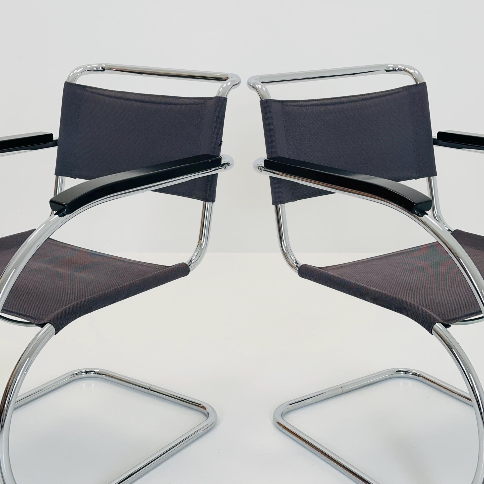 Set of Two S533 /MR20 Armchairs by Ludwig Mies van der Rohe for Thonet, 1980s — Bauhaus Design, Germany