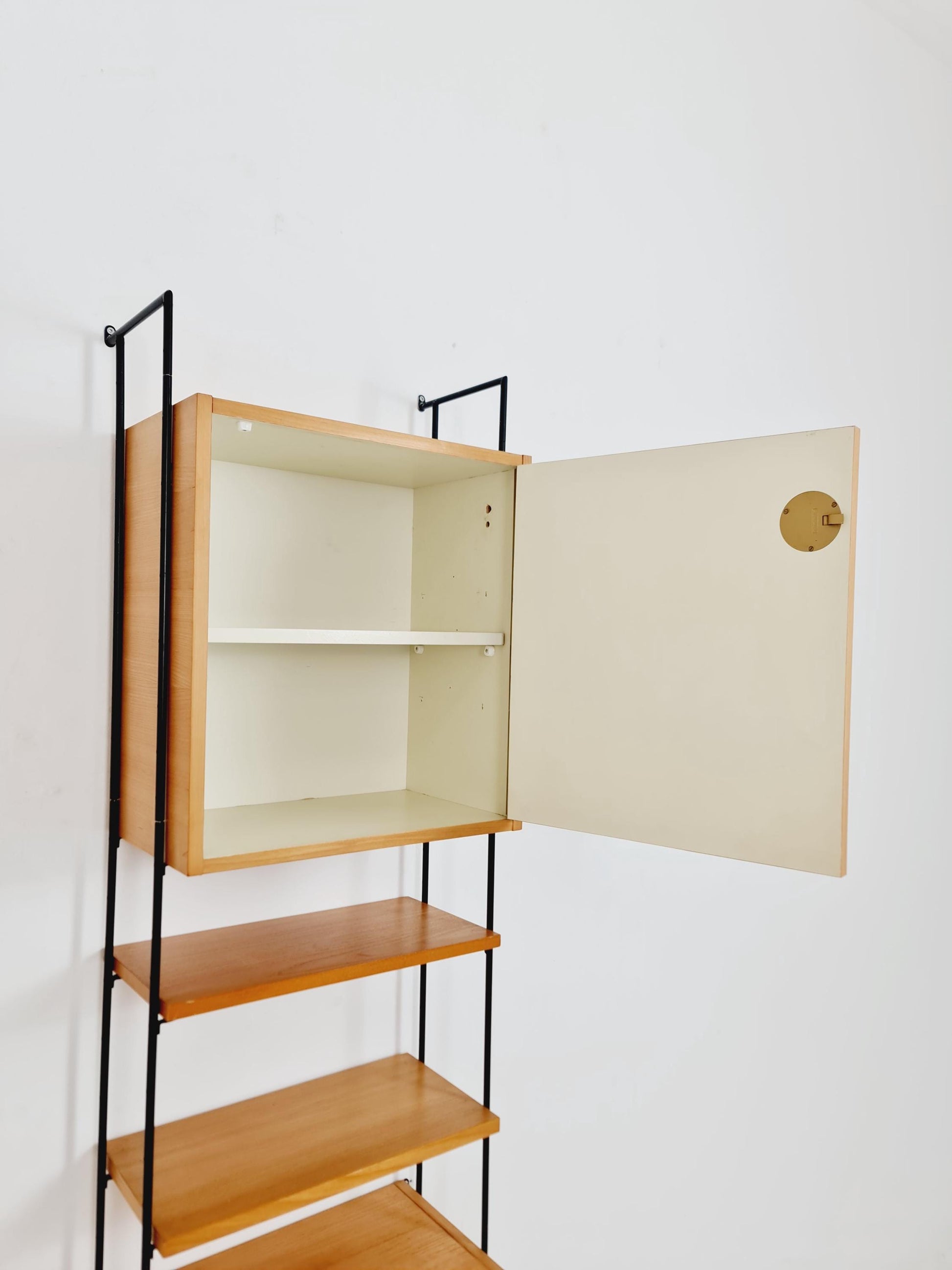 Mid century ash wood shelving unit by Hilker for Omnia, Germany 1960s